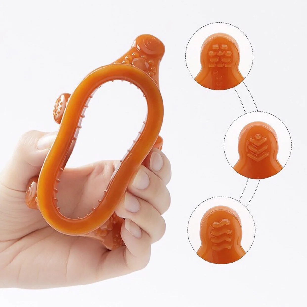 100% Food Grade Silicone Sensory Development Crown Teether - Image 9