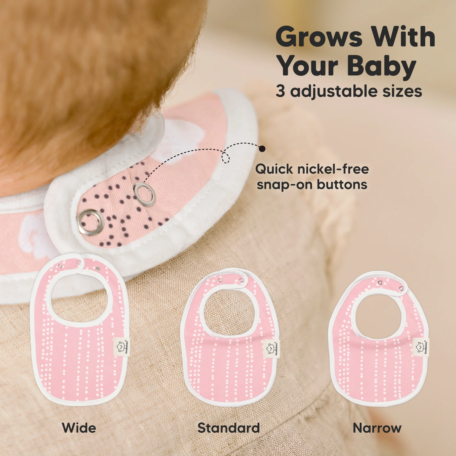 GOTS Certified, 100% Organic Cotton Baby Drool Bibs, Set of 8 - Image 4