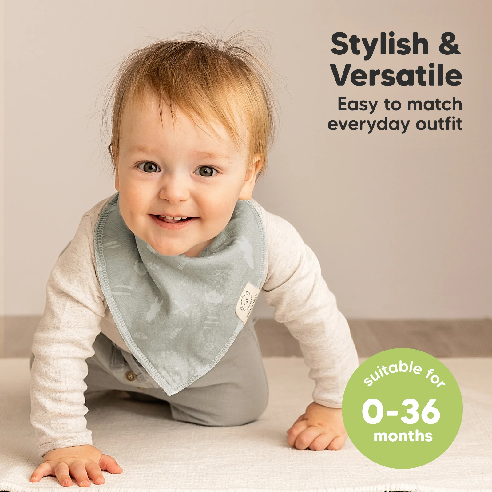 GOTS Certified, 100% Organic Cotton Bandana Bibs, Set of 8 - Image 10