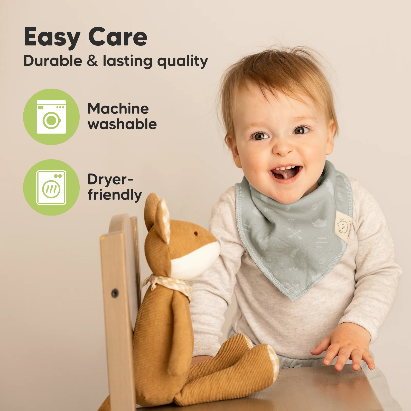 GOTS Certified, 100% Organic Cotton Bandana Bibs, Set of 8 - Image 12