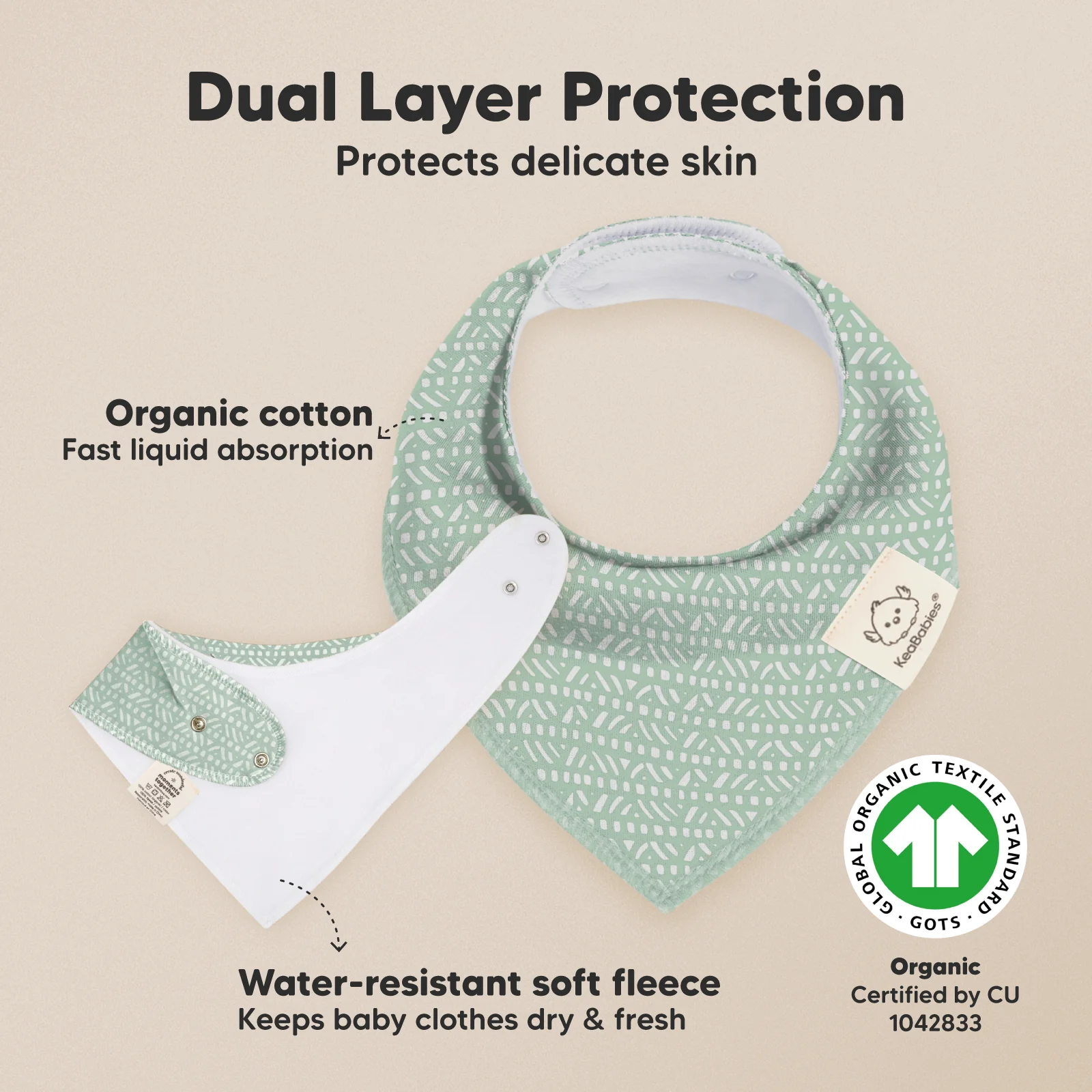 GOTS Certified, 100% Organic Cotton Bandana Bibs, Set of 8 - Image 8