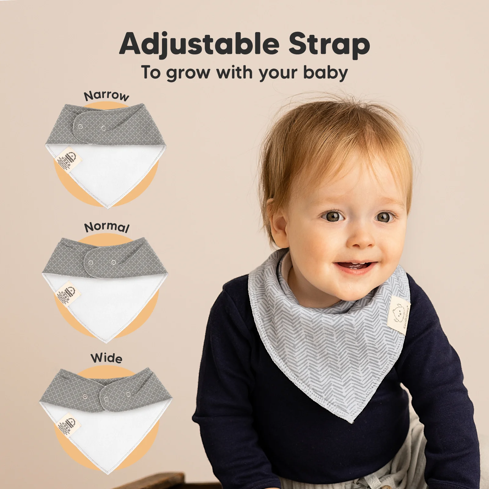 GOTS Certified, 100% Organic Cotton Bandana Bibs, Set of 8 - Image 9