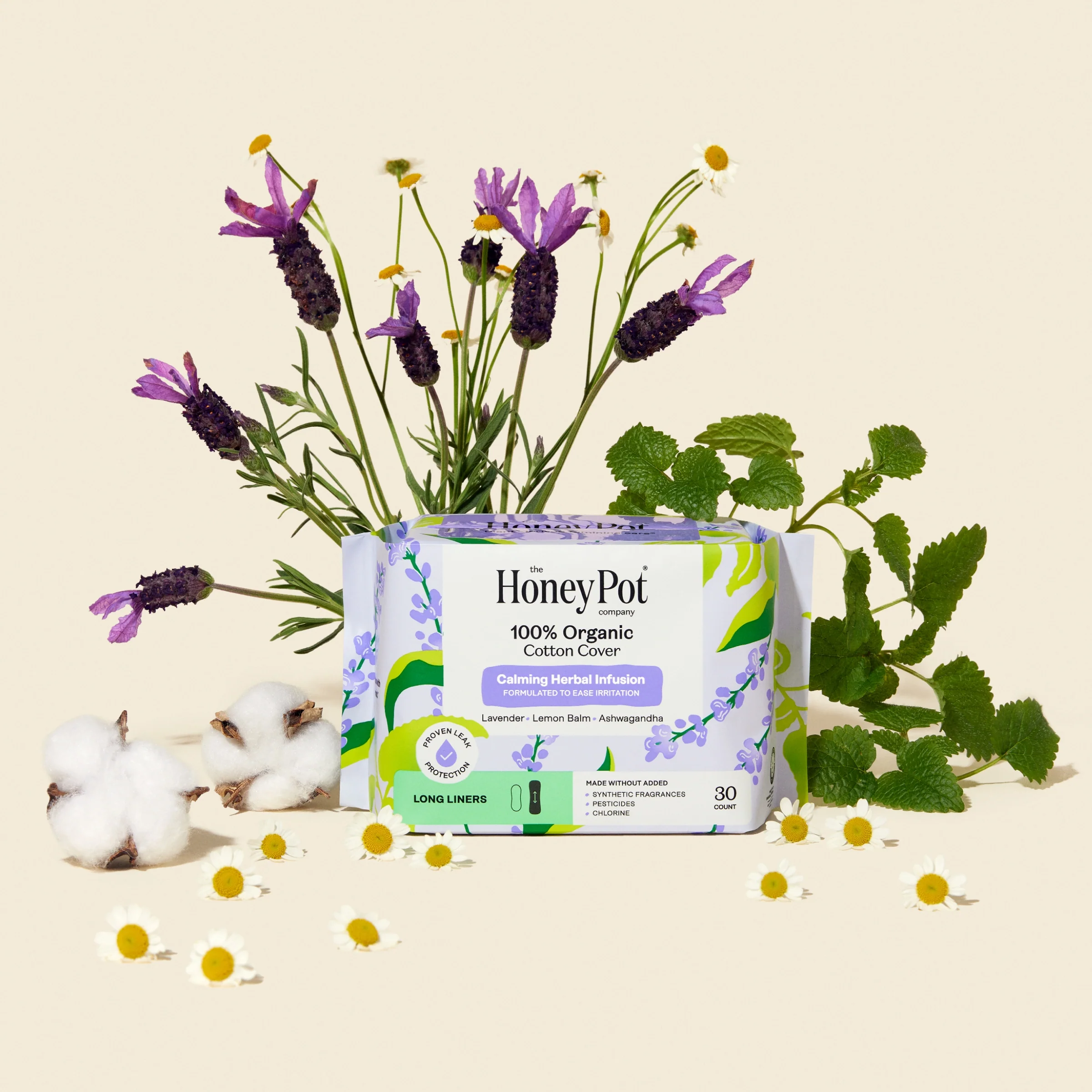 Long Liners - 100% Organic Cotton Cover Calming Herbal Infusion - Image 5