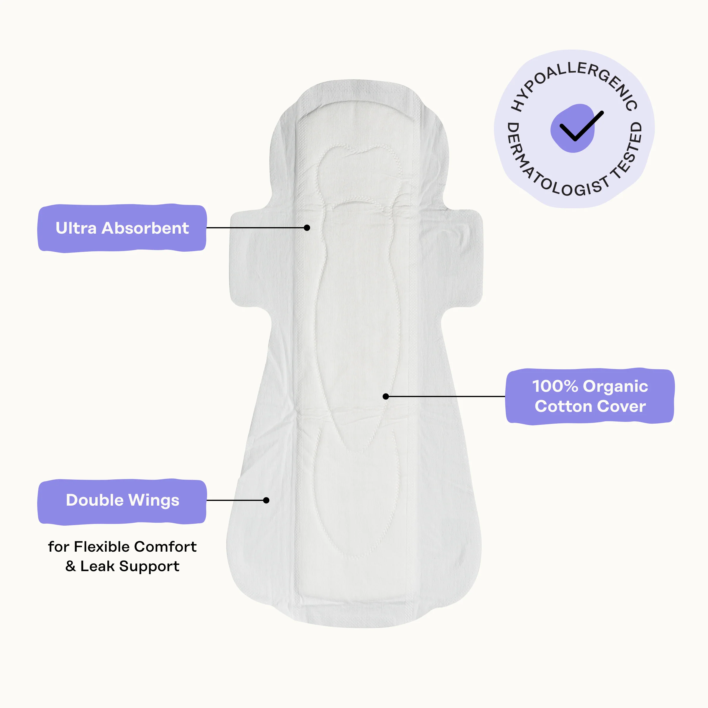 Overnight Pads - 100% Organic Cotton Cover Calming Herbal Infusion - Image 6