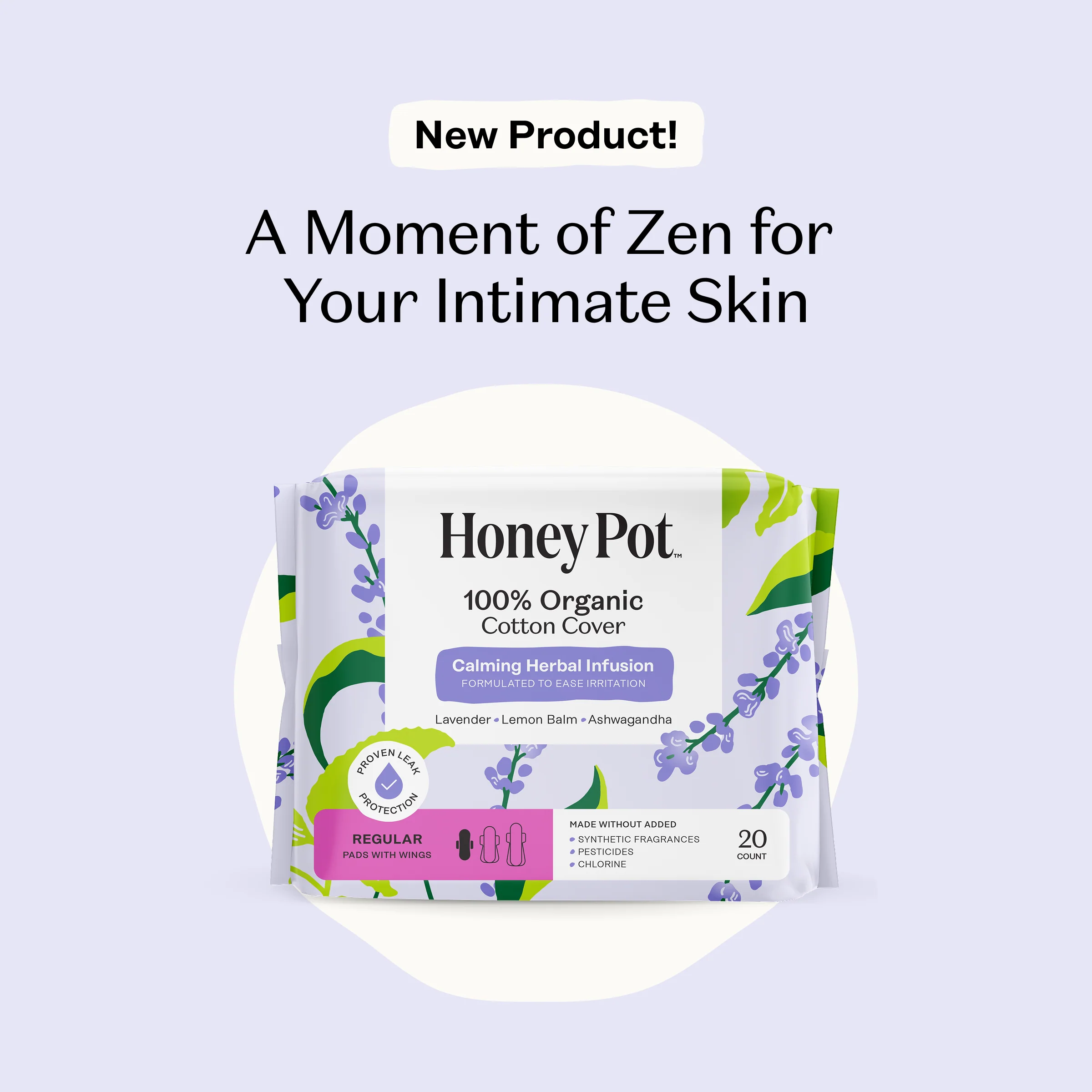 Regular Pads - 100% Organic Cotton Cover Calming Herbal Infusion - Image 3