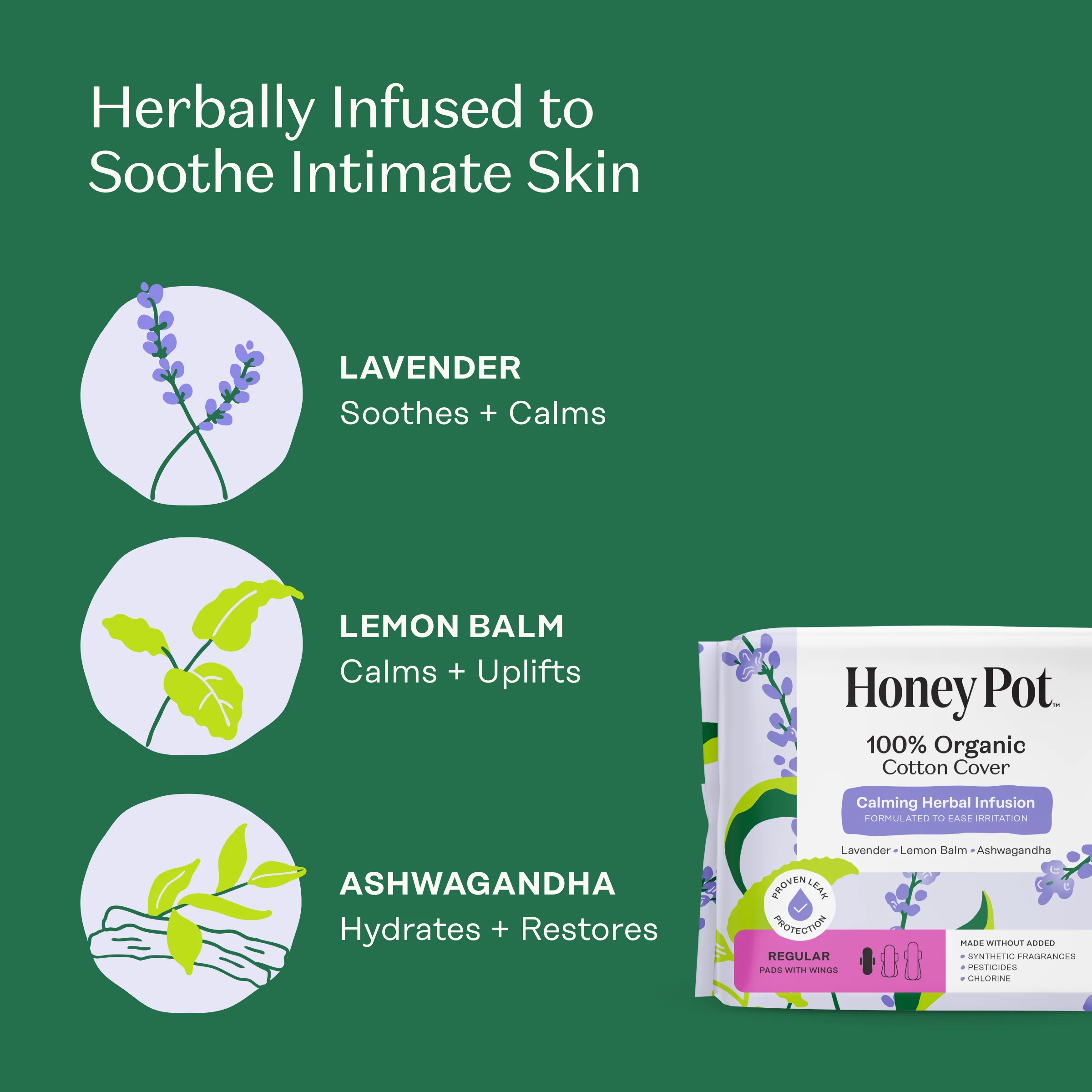 Regular Pads - 100% Organic Cotton Cover Calming Herbal Infusion - Image 4