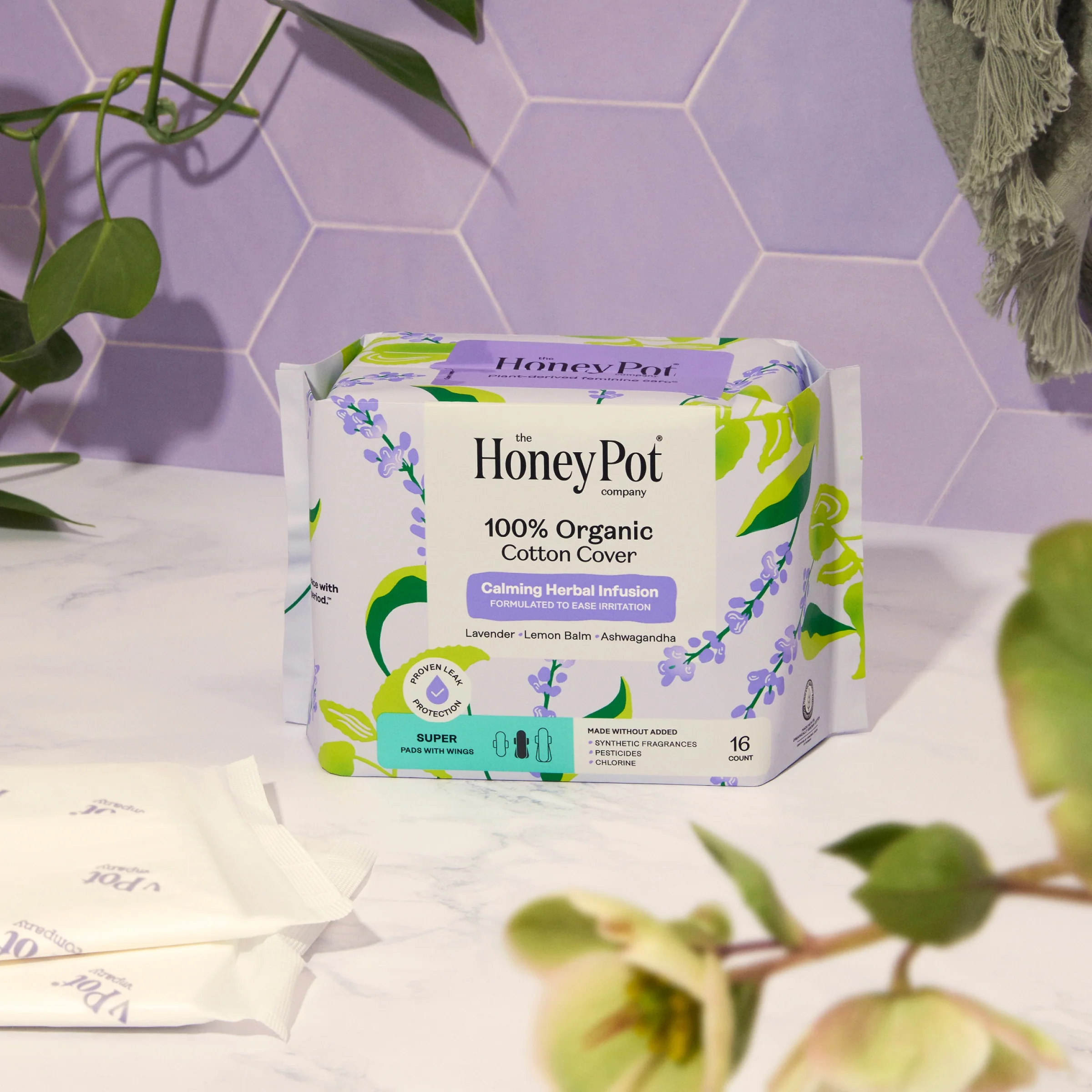 Super Pads - 100% Organic Cotton Cover Calming Herbal Infusion - Image 5