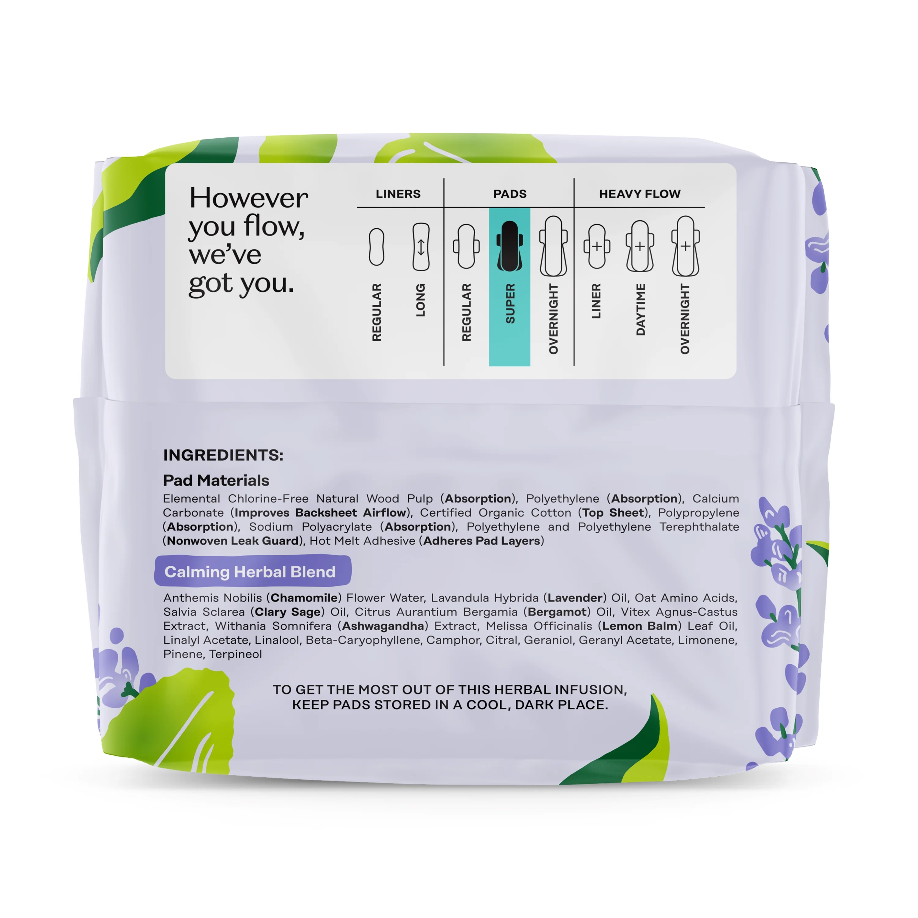Super Pads - 100% Organic Cotton Cover Calming Herbal Infusion - Image 9