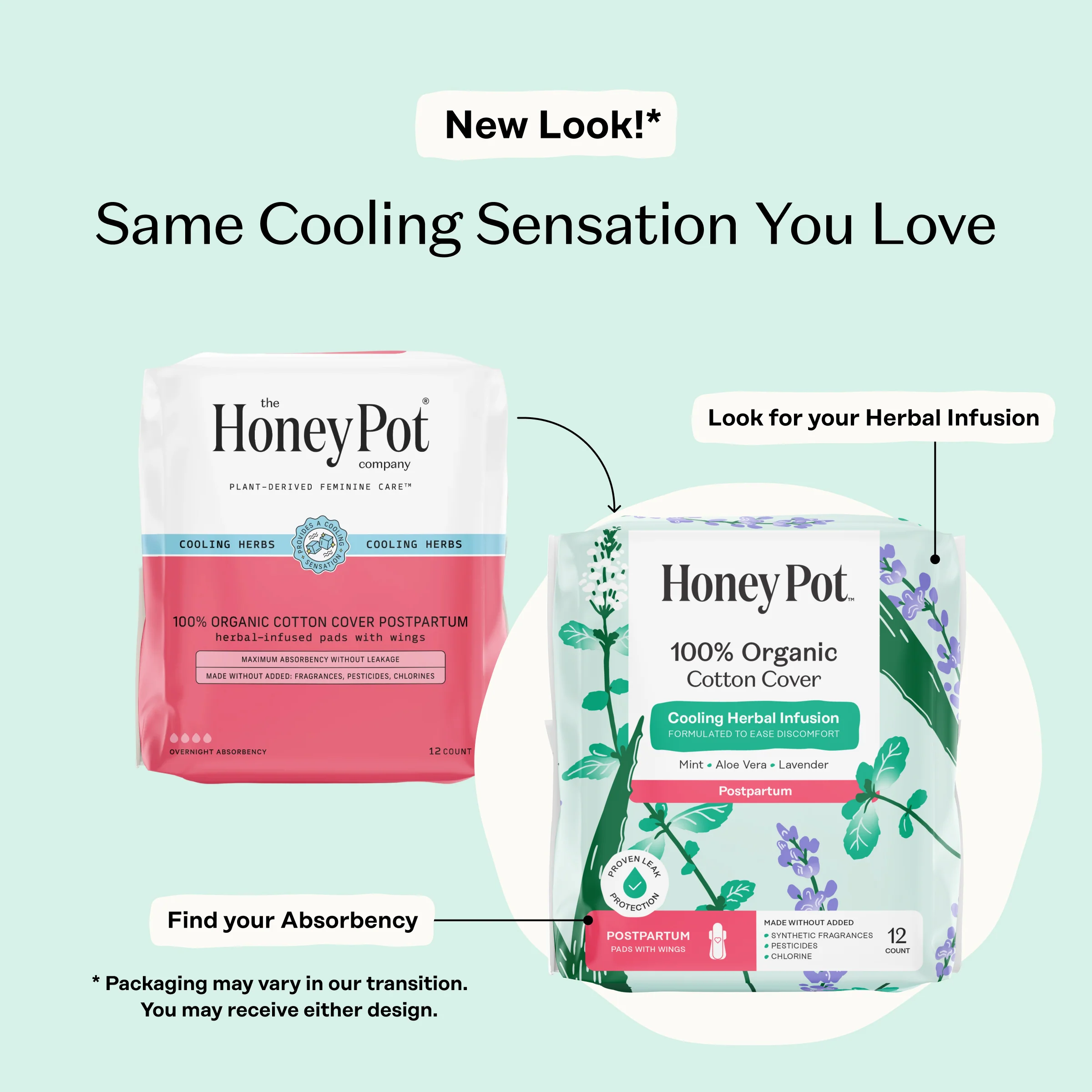 Postpartum Pads With Wings - 100% Organic Cotton Cover Cooling Herbal Infusion - Image 3