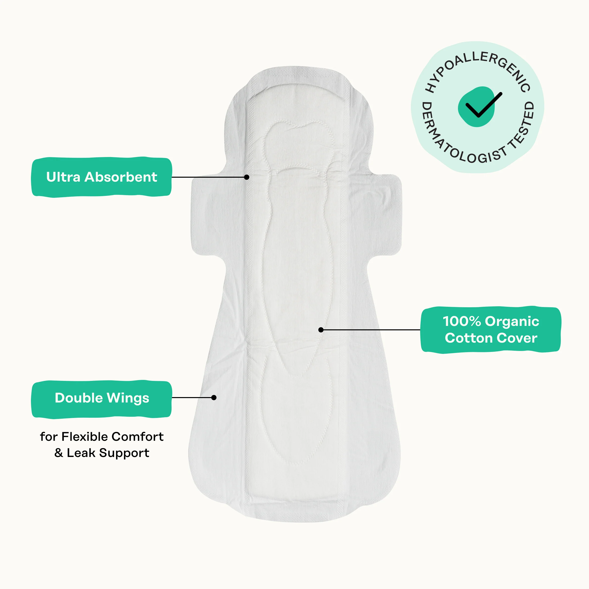 Postpartum Pads With Wings - 100% Organic Cotton Cover Cooling Herbal Infusion - Image 5