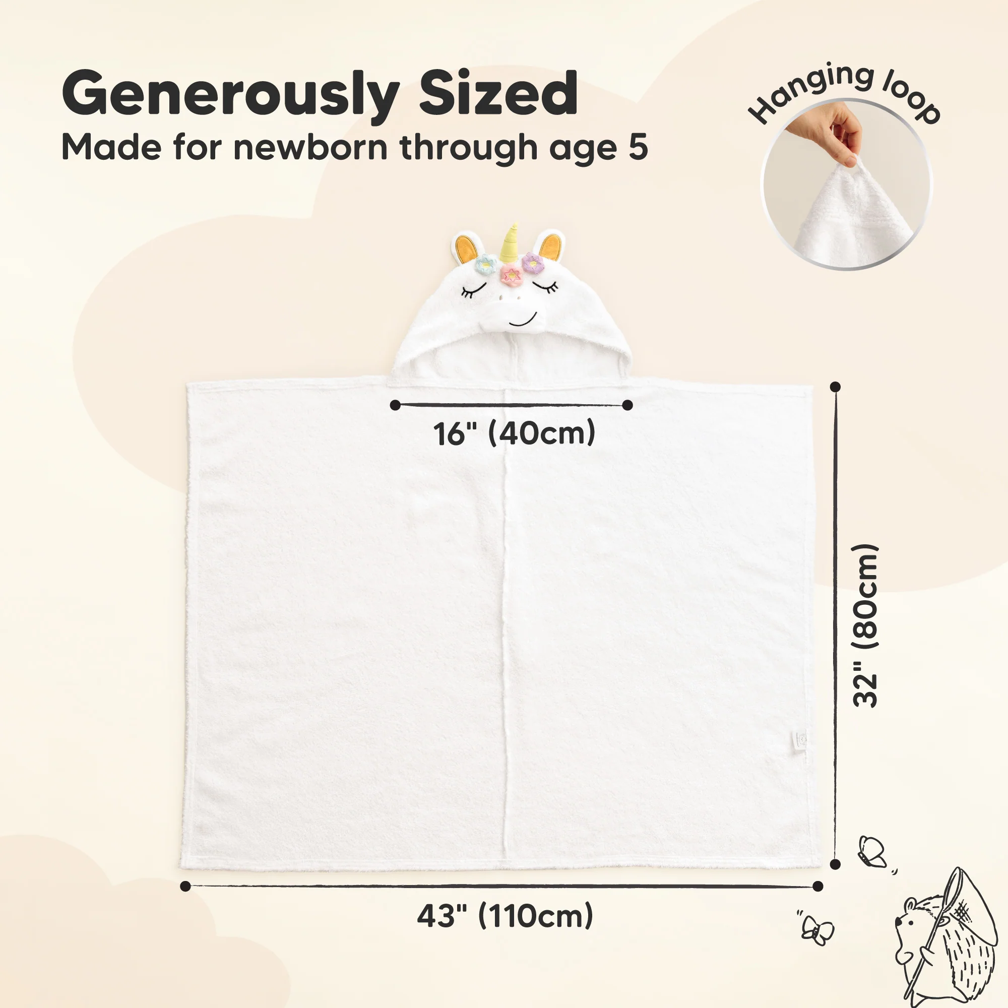 GOTS Certified, 100% Organic Cotton Hooded Towel - Image 13