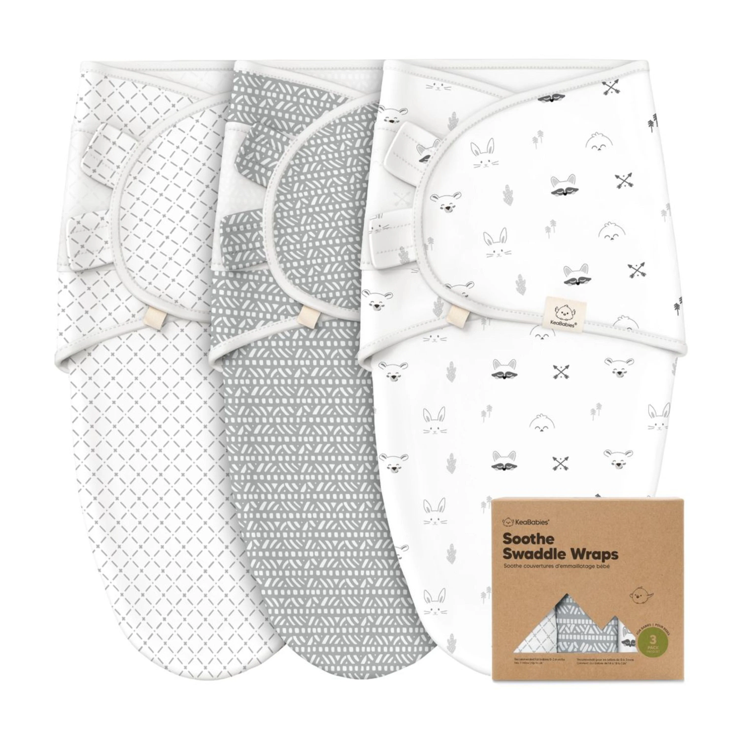GOTS Certified, 100% Organic Cotton Soothe Swaddle Wraps, Set of 3 - Image 7