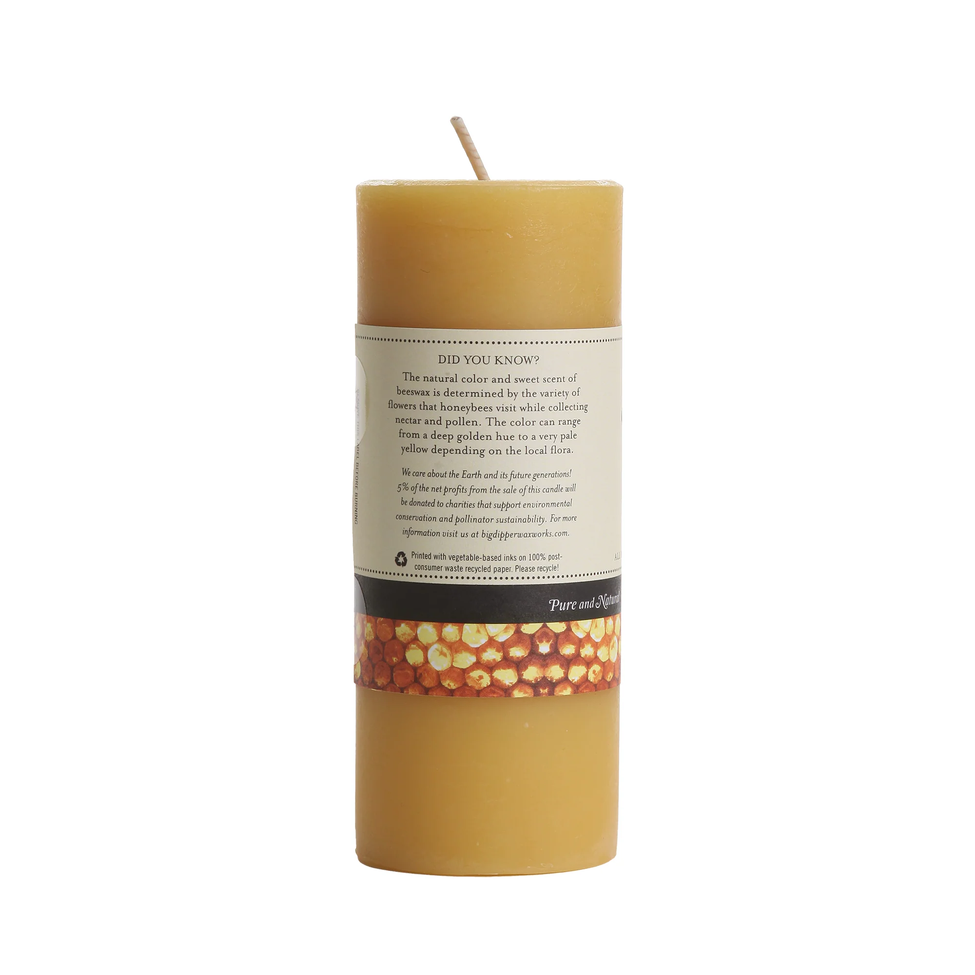 100% Pure Beeswax Pillar Candle - Image 2