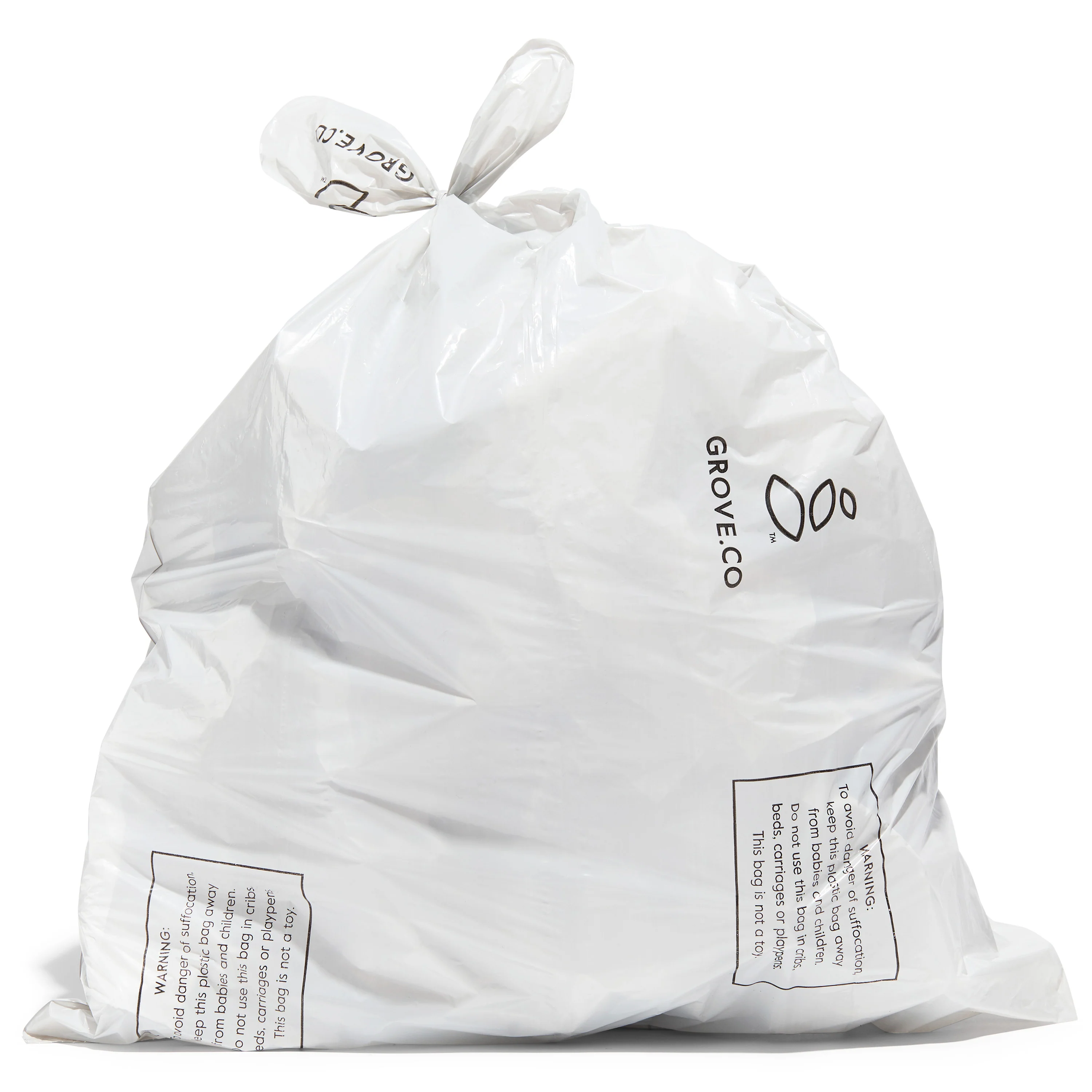 100% Recycled Plastic Trash Bags, Tie Top