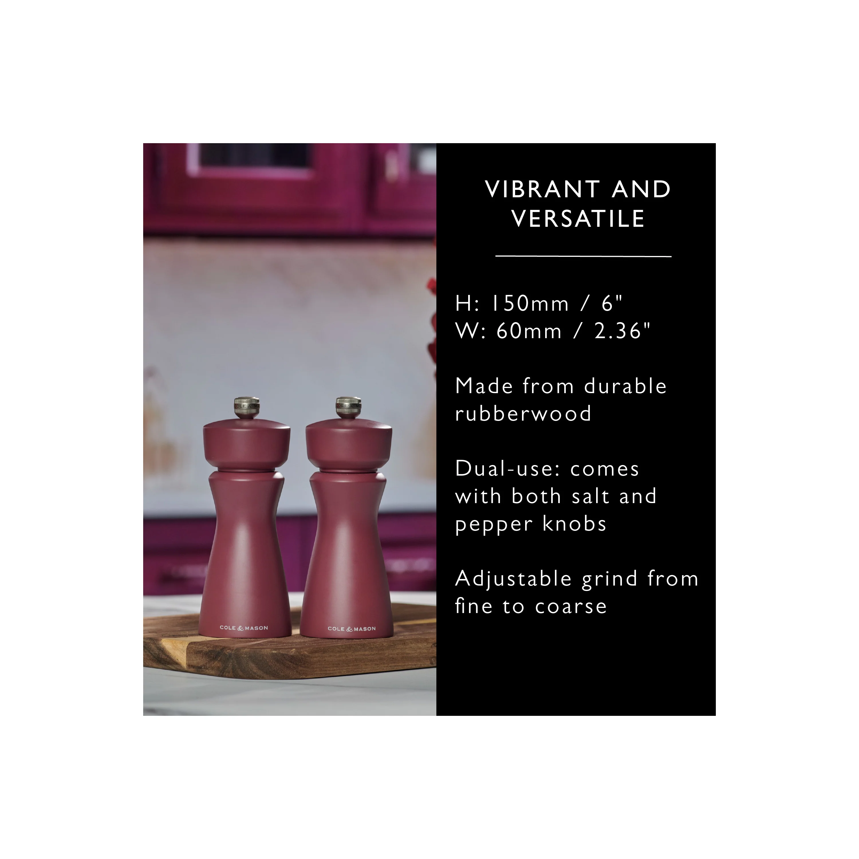 2-in-1 Kenton Salt & Pepper Mill with Ceramic Grinder - Image 5