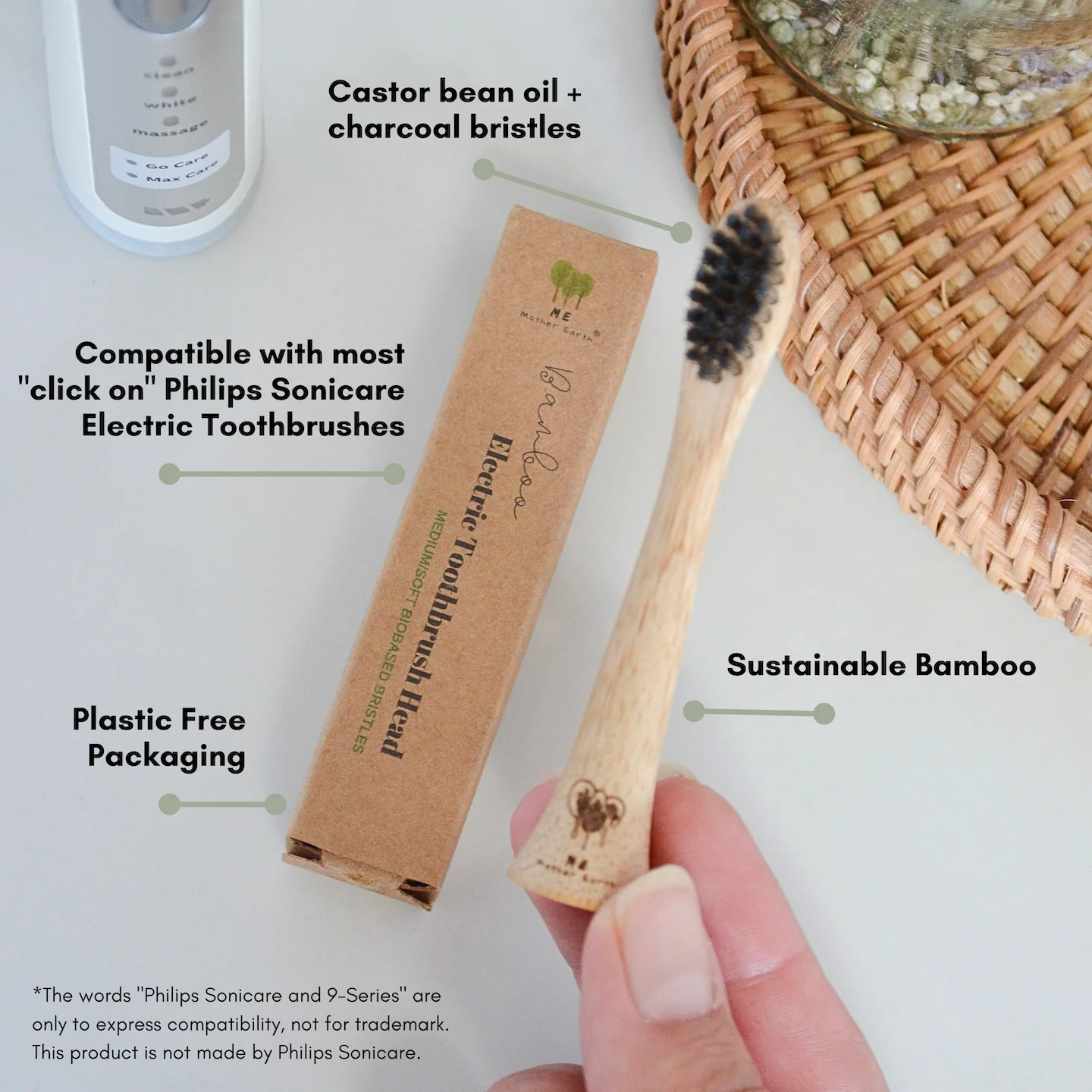 Bamboo Electric Toothbrush Heads - Sonicare Compatible - Image 3