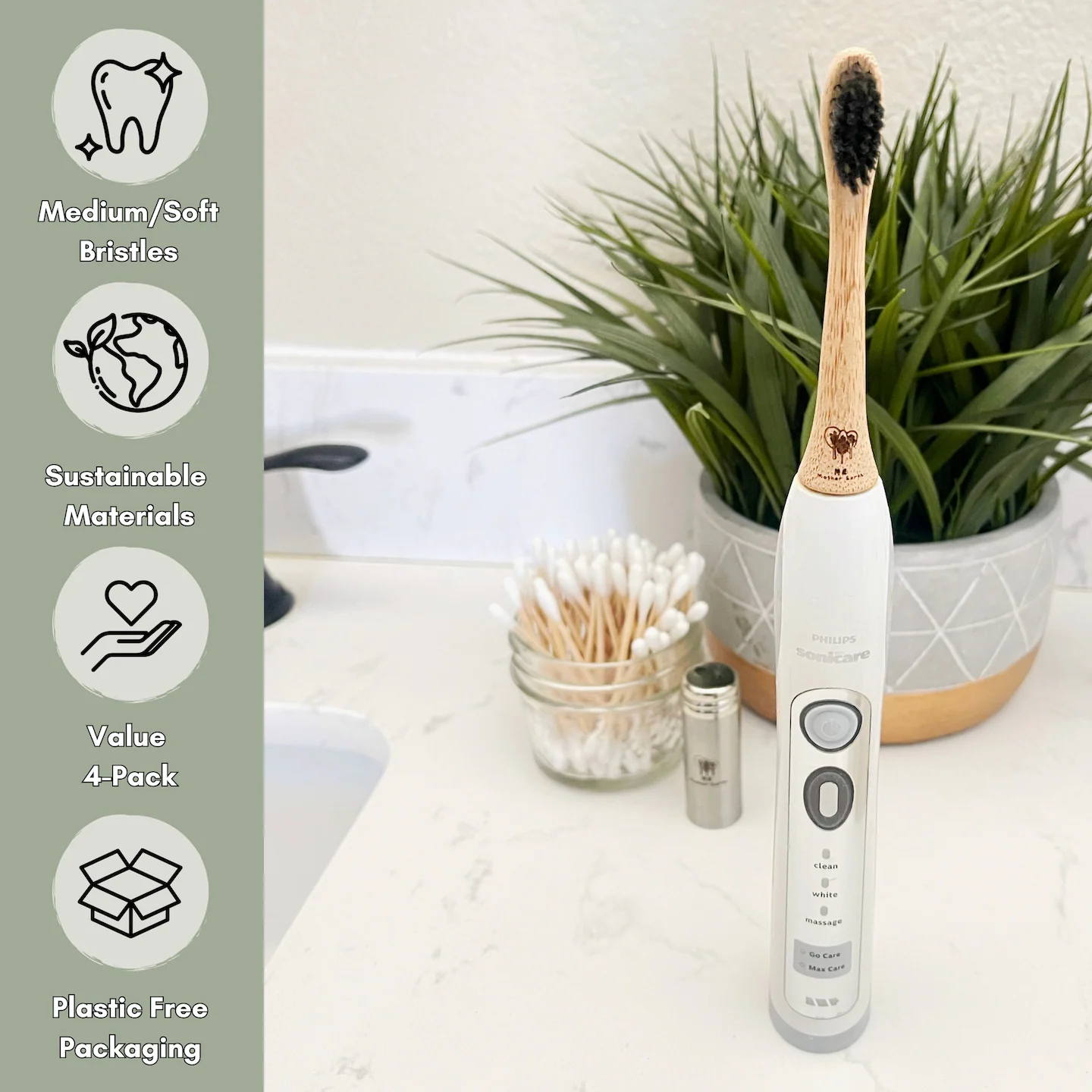 Bamboo Electric Toothbrush Heads - Sonicare Compatible - Image 5