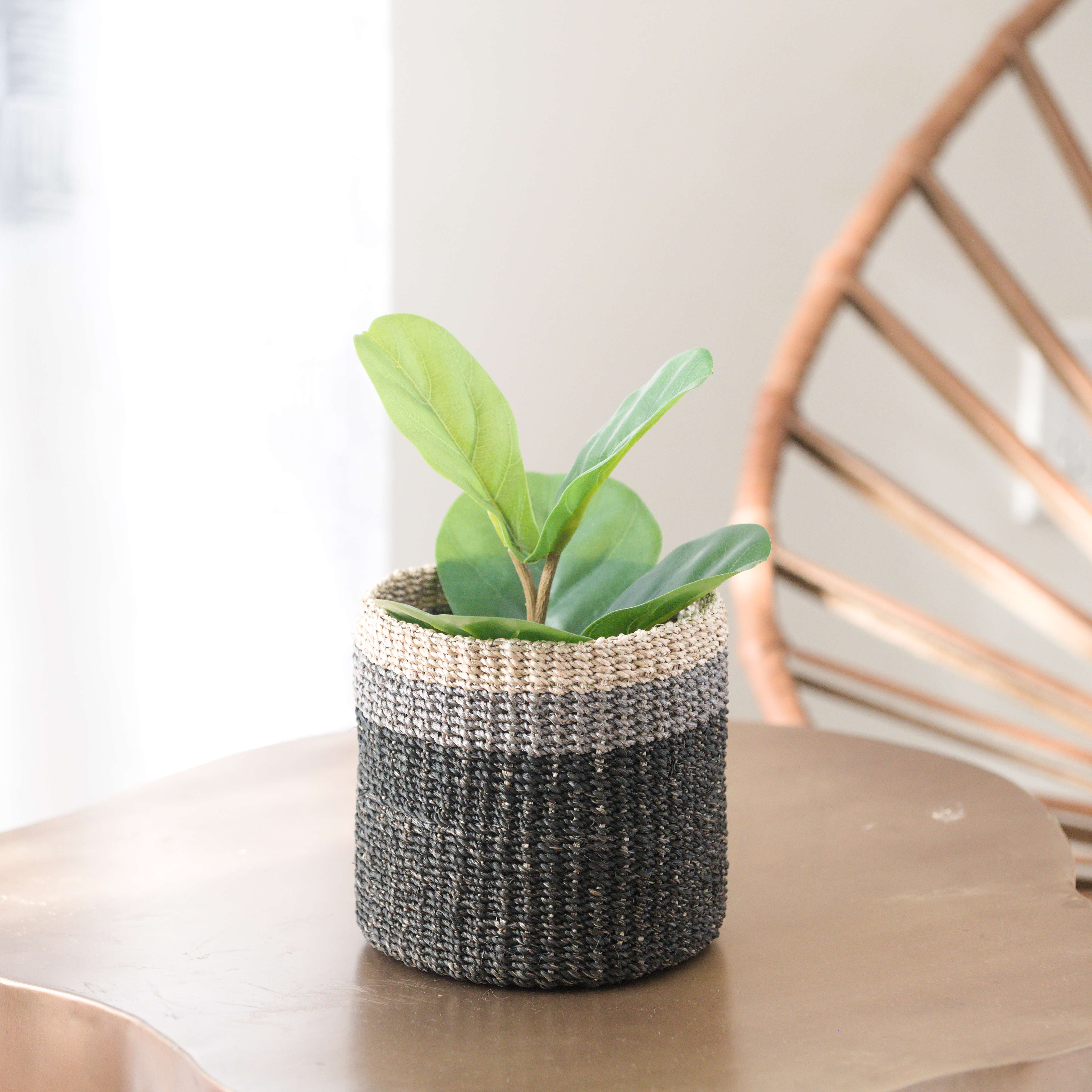 Abaca Cylinder Tabletop Basket - Image 3
