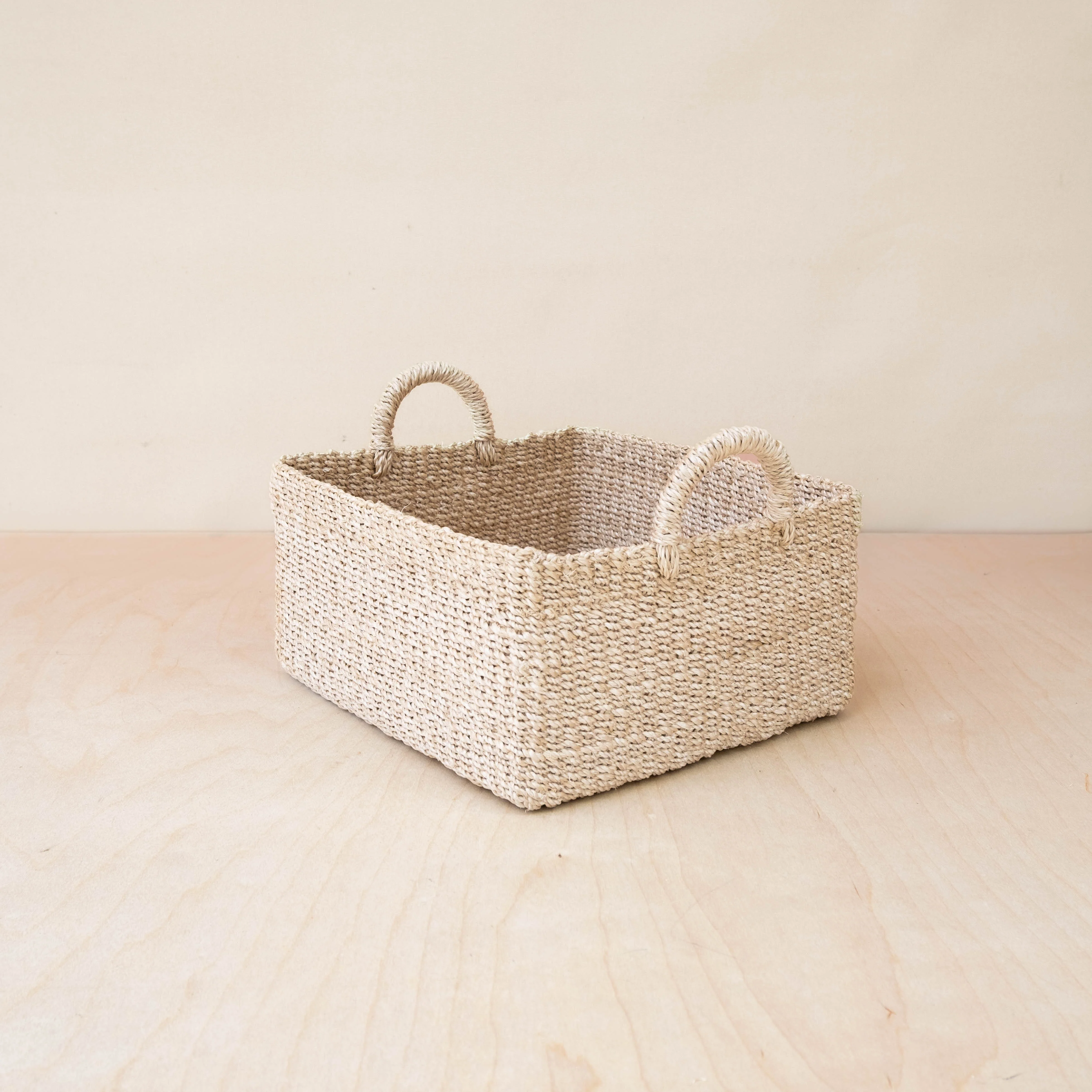 Abaca Square Tabletop Basket with Handles - Image 6