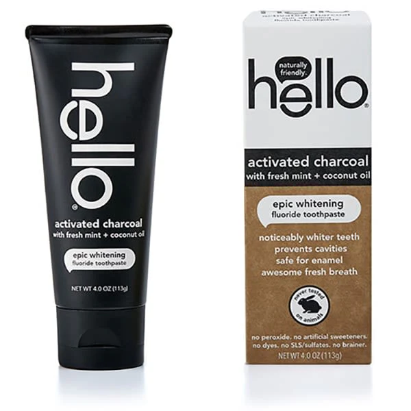 hello Activated Charcoal Epic Whitening Fluoride Free Toothpaste - Image 3