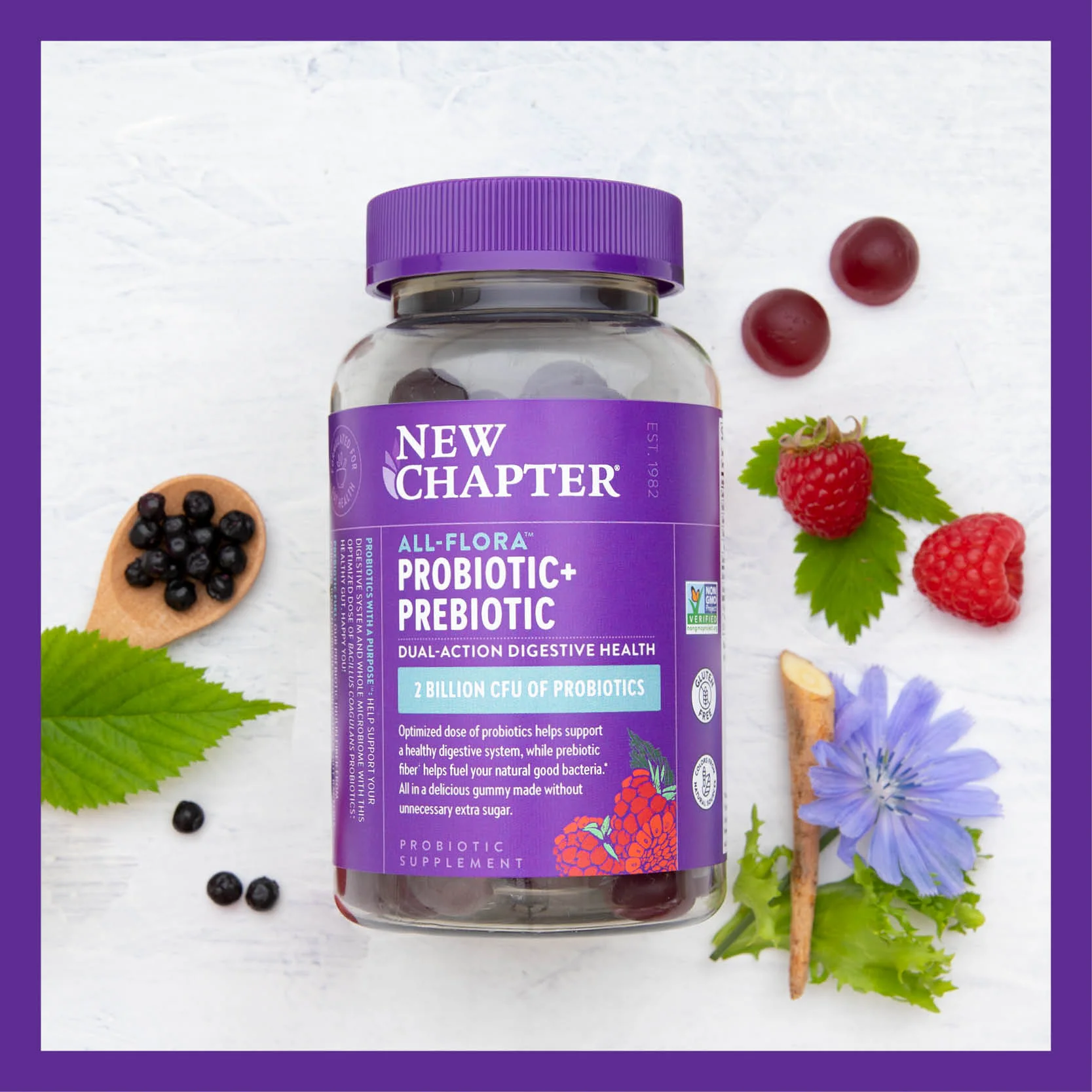 All-Flora Probiotic + Prebiotic Gummies, Raspberry Flavored - Image 4