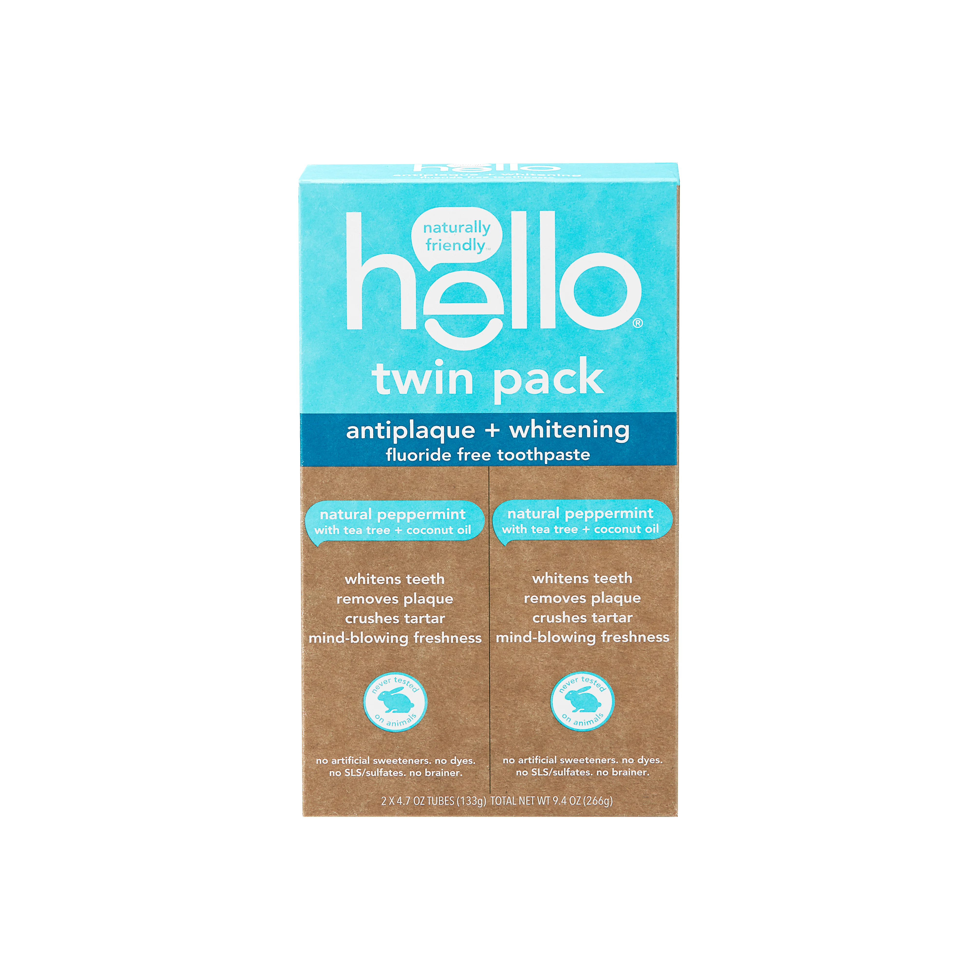 Antiplaque + Whitening Fluoride Free Toothpaste Twin Pack