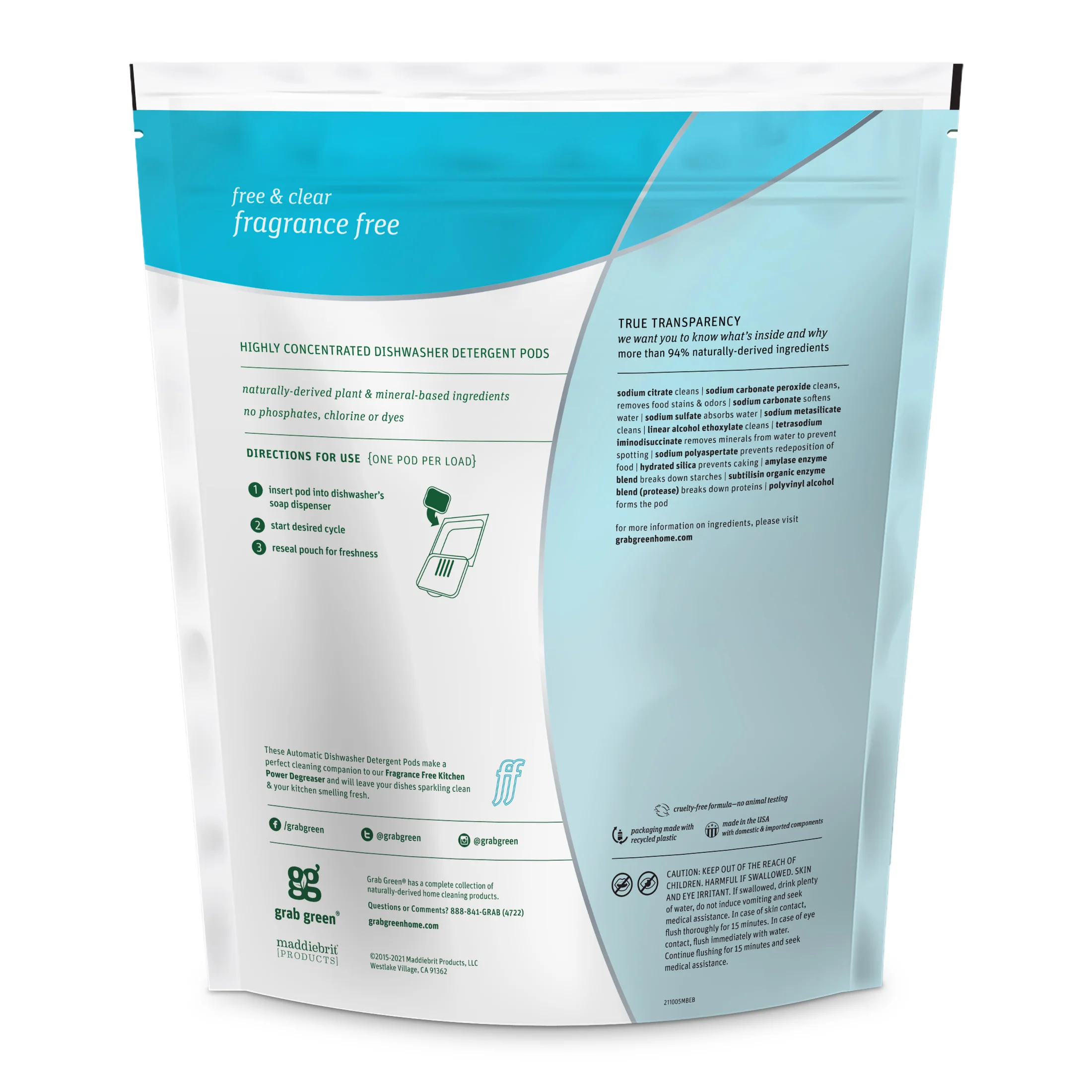 Automatic Dishwasher Detergent Pods - Fragrance Free - Image 3