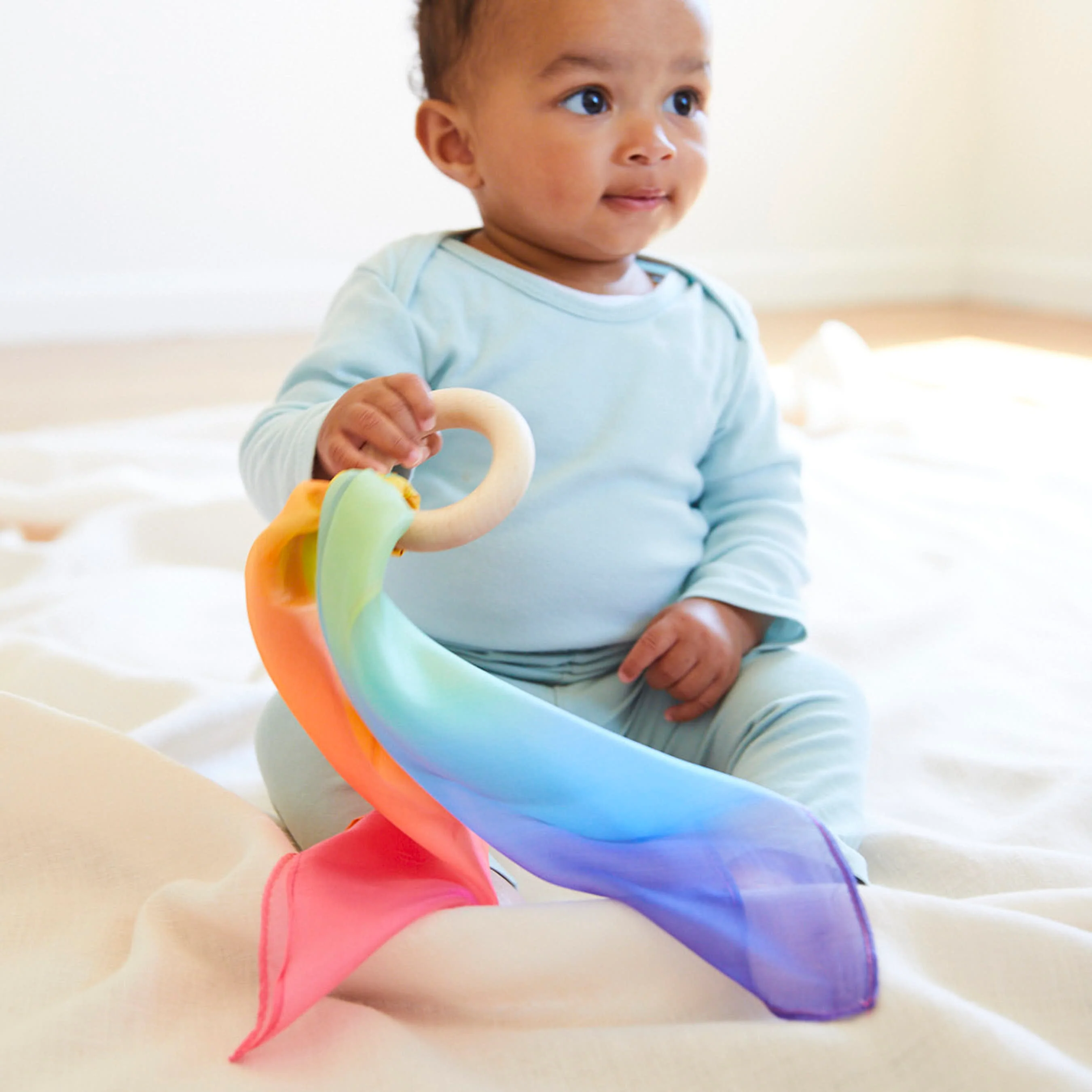 Silk and FSC-Certified Wood Baby Teether - Image 2