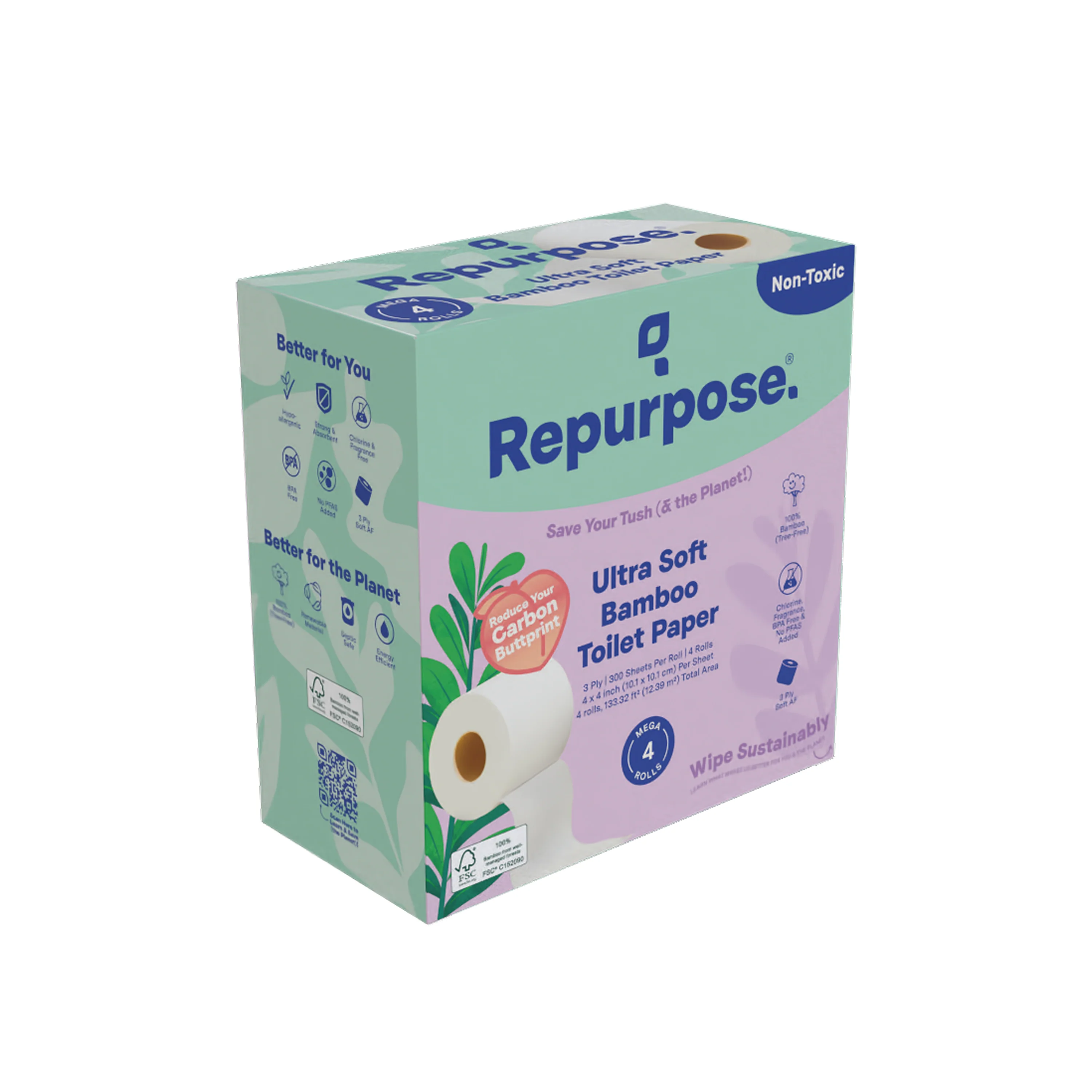 Bamboo Toilet Paper 3ply 300 sheets - Image 5