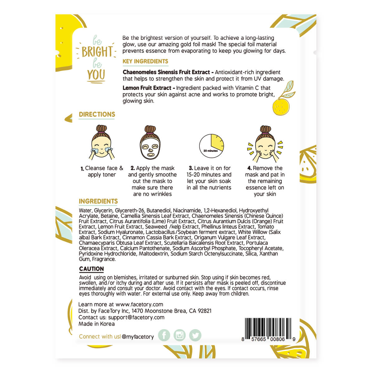 Be Bright Be You BRIGHTENING Sheet Mask - Image 2