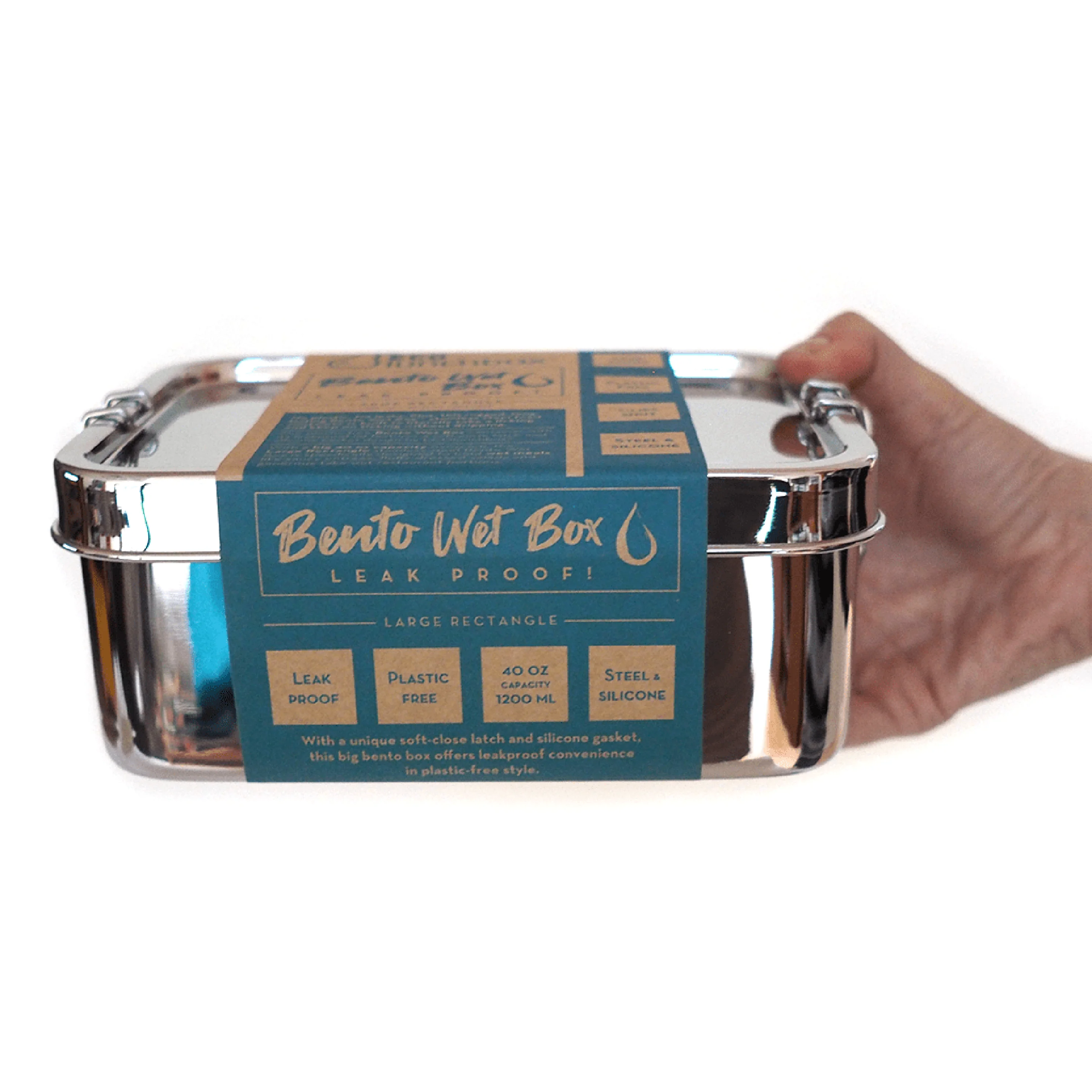 Bento Wet Box™ Stainless Steel Food Container - Large Rectangle - Image 9