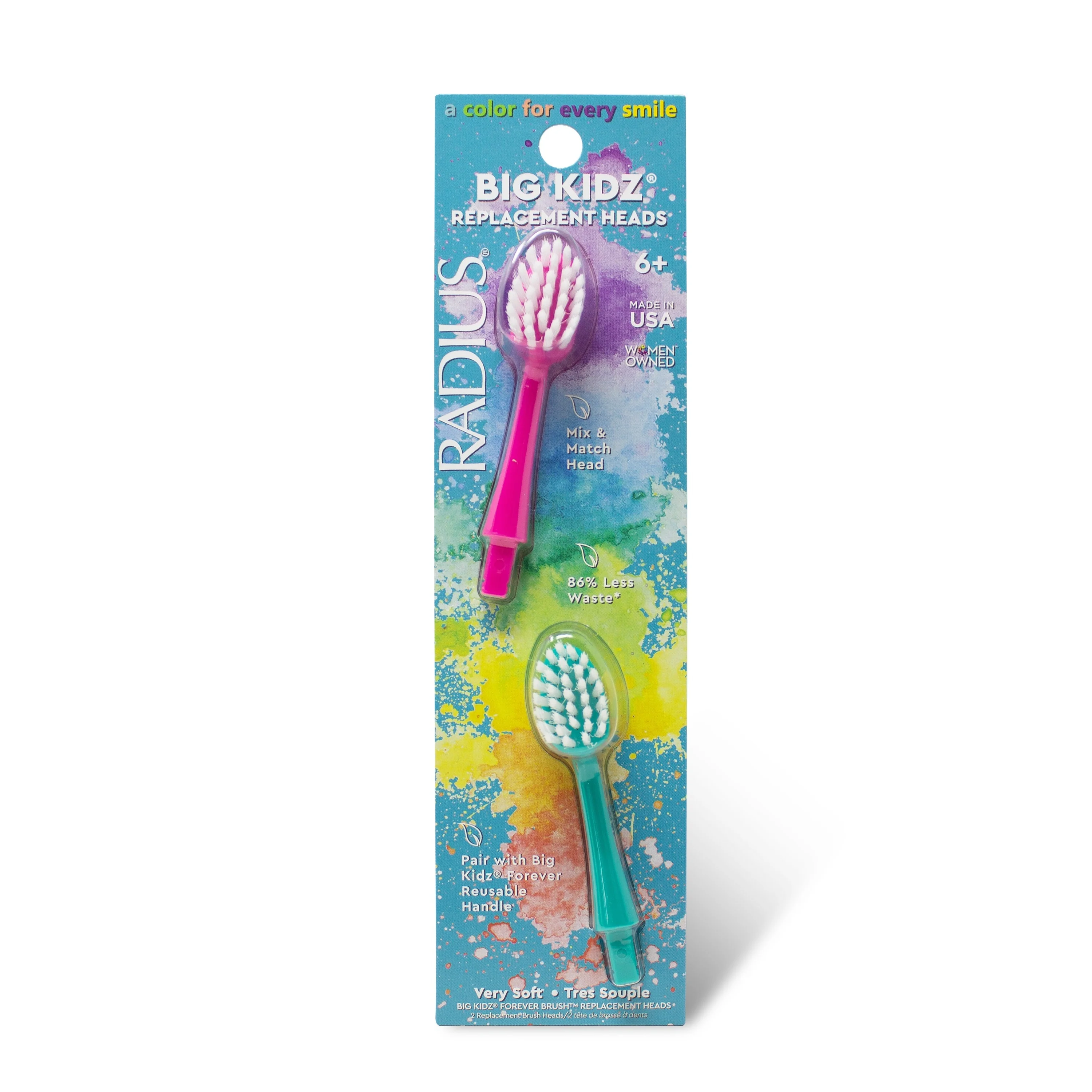 Big Kidz® Forever Brush™ 2 Pack Replacement Heads - Image 3