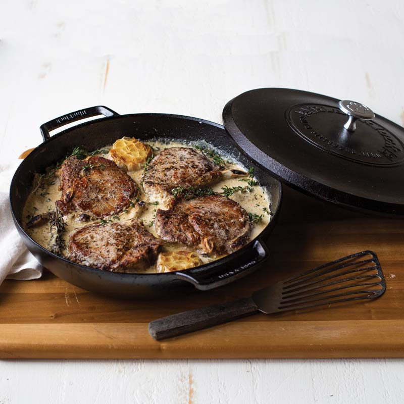 Blacklock Cast Iron Braiser with Lid - Triple Seasoned, Lightweight - Image 14
