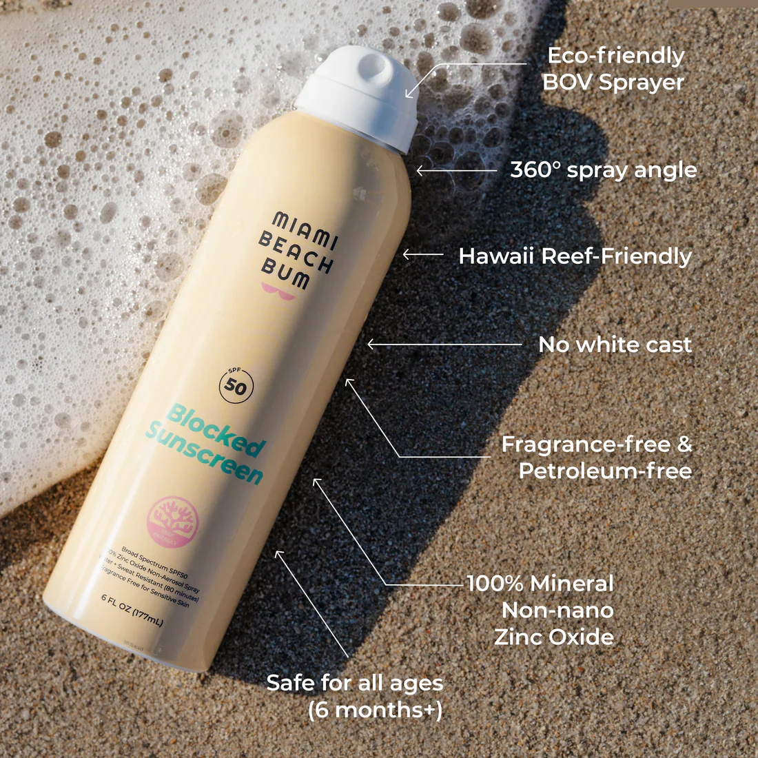 Blocked Mineral Sunscreen Spray - SPF 50 - Image 8