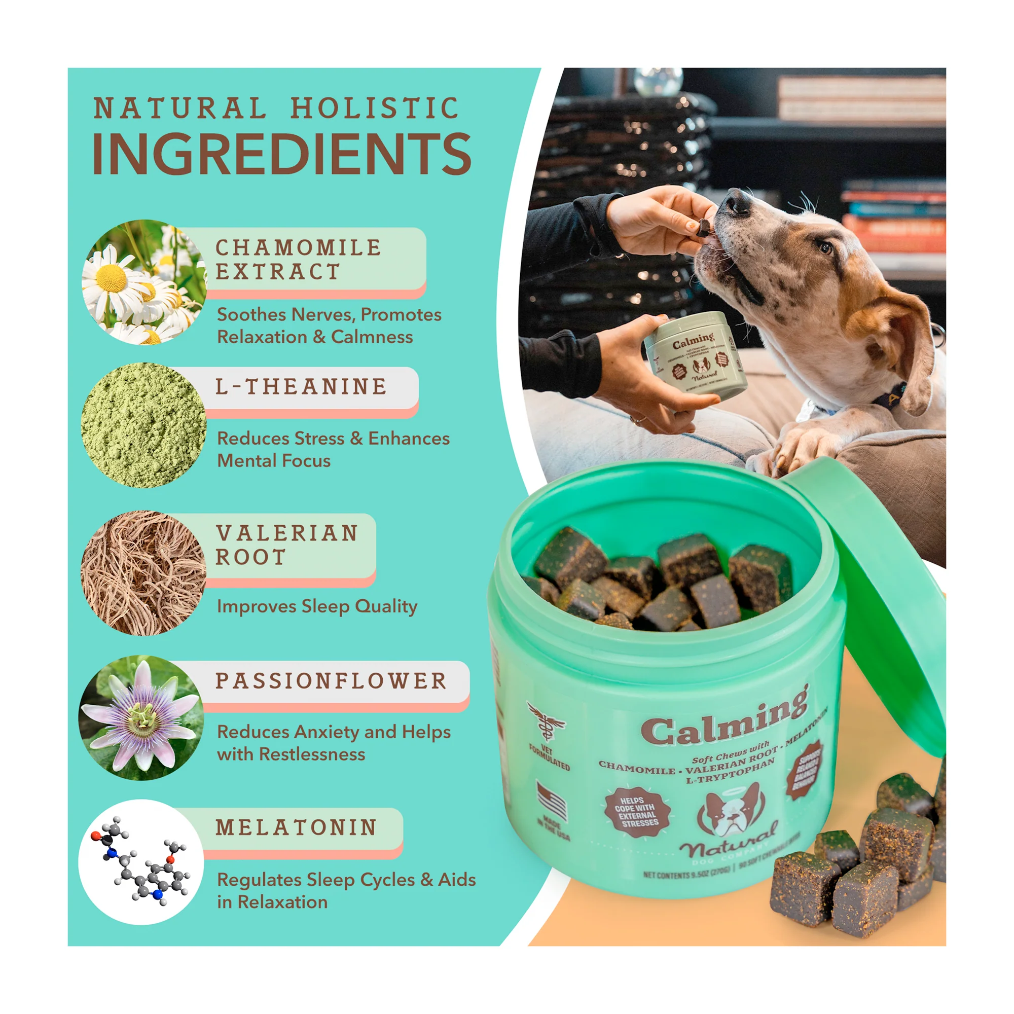 Calming Dog Supplement, Soft Chews - Image 3