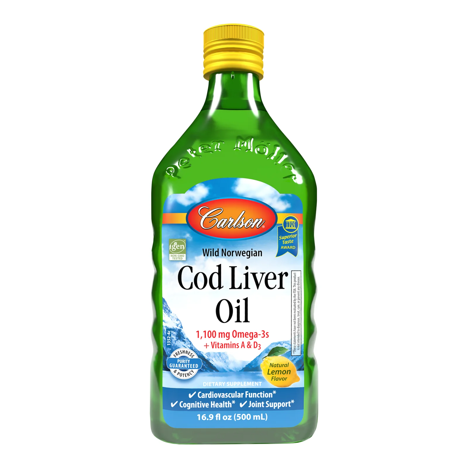Cod Liver Oil - 1,100 mg Omega-3s + Vitamins A & D3, 500 mL
