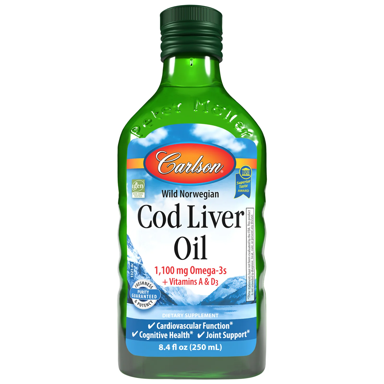 Cod Liver Oil - 1,100 mg Omega-3s + Vitamins A & D3, 250 mL