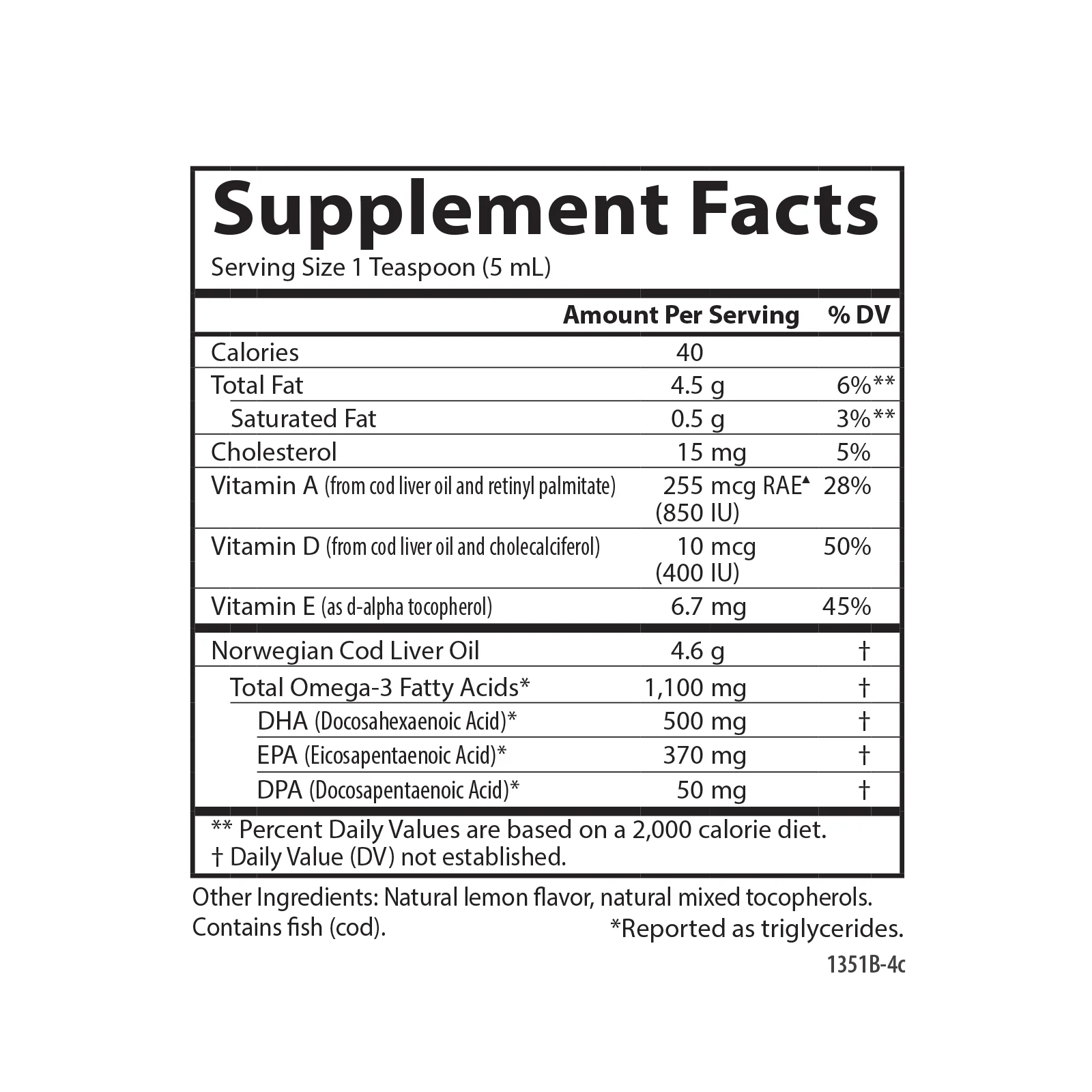 Cod Liver Oil - 1,100 mg Omega-3s + Vitamins A & D3, 250 mL - Image 5