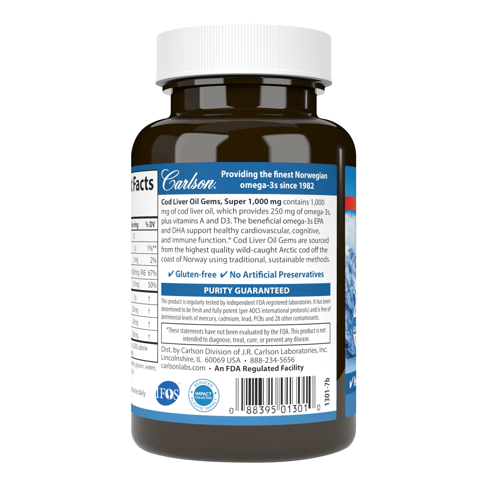 Cod Liver Oil Gems - 1,000 mg - Image 4