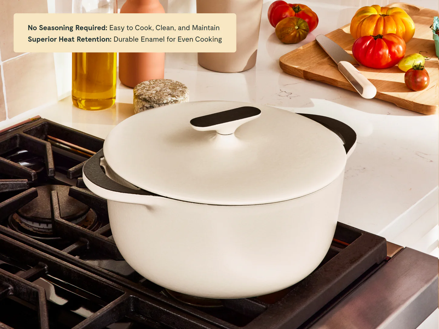 Enameled Cast Iron Dutch Oven with Flat Lid, 6.5 qt - Image 10