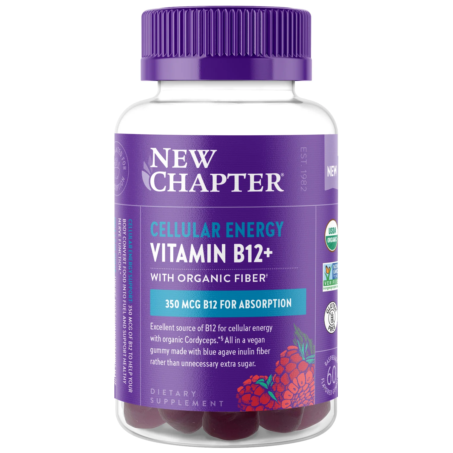 Cellular Energy Vitamin B12 + Gummies, Raspberry Flavored