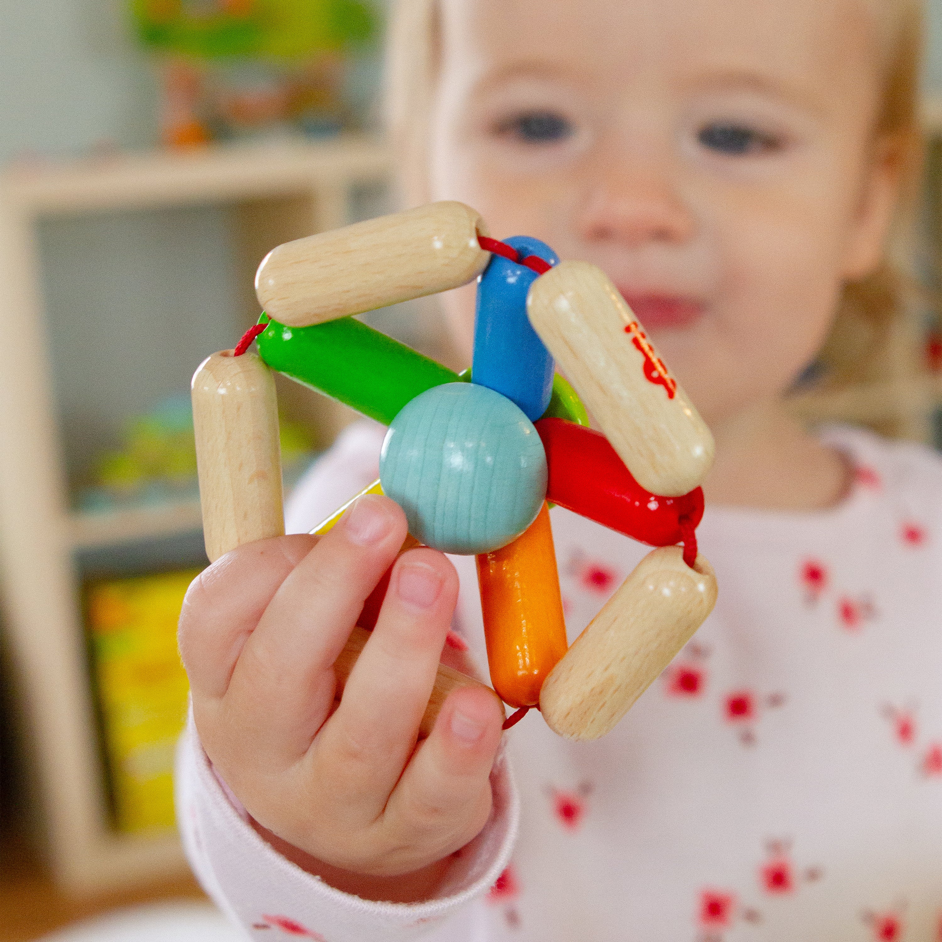 Color Carousel Wooden Baby Rattle - Image 3