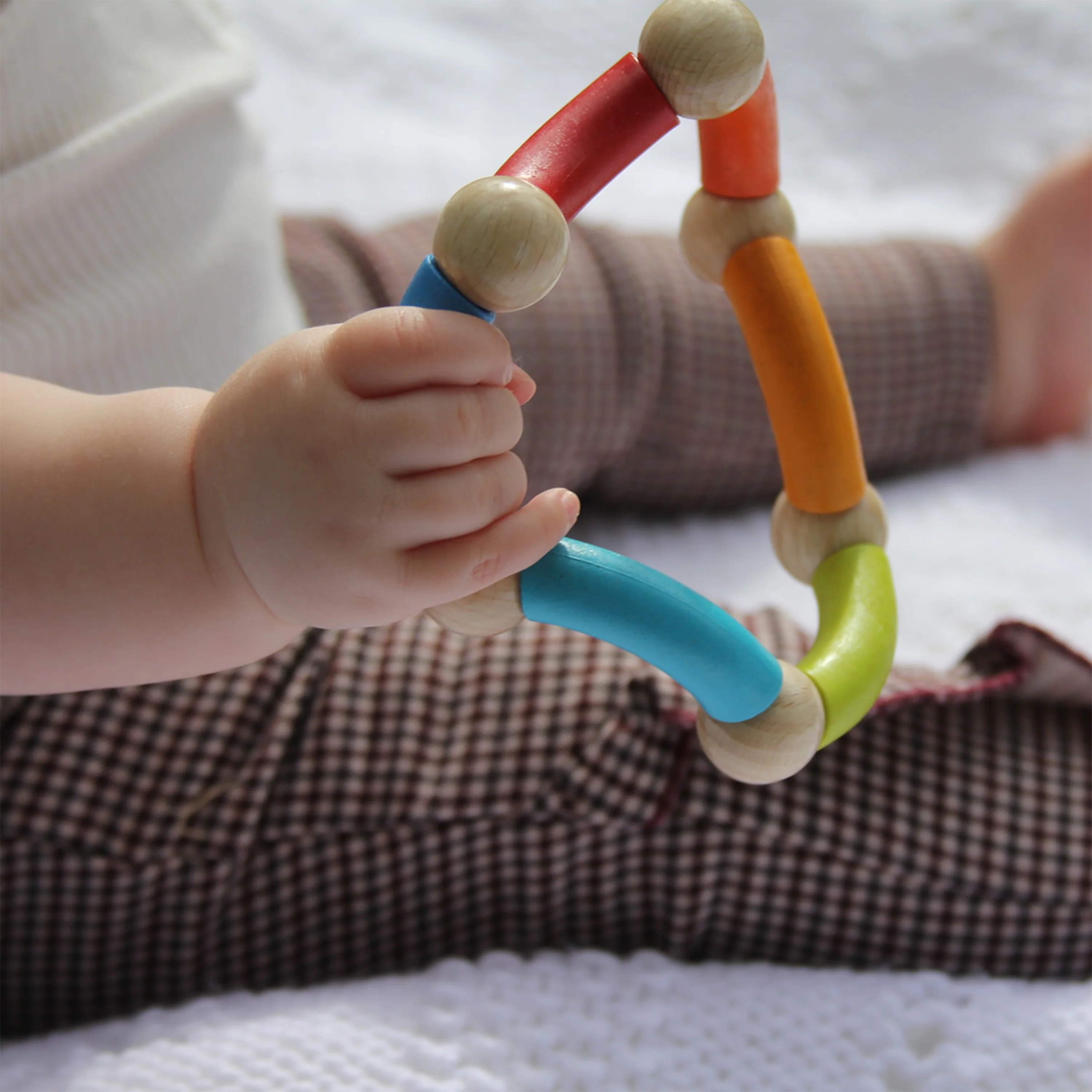 Color Snake Wooden Rattle & Fidget Toy - sustainably sourced wood - Image 6