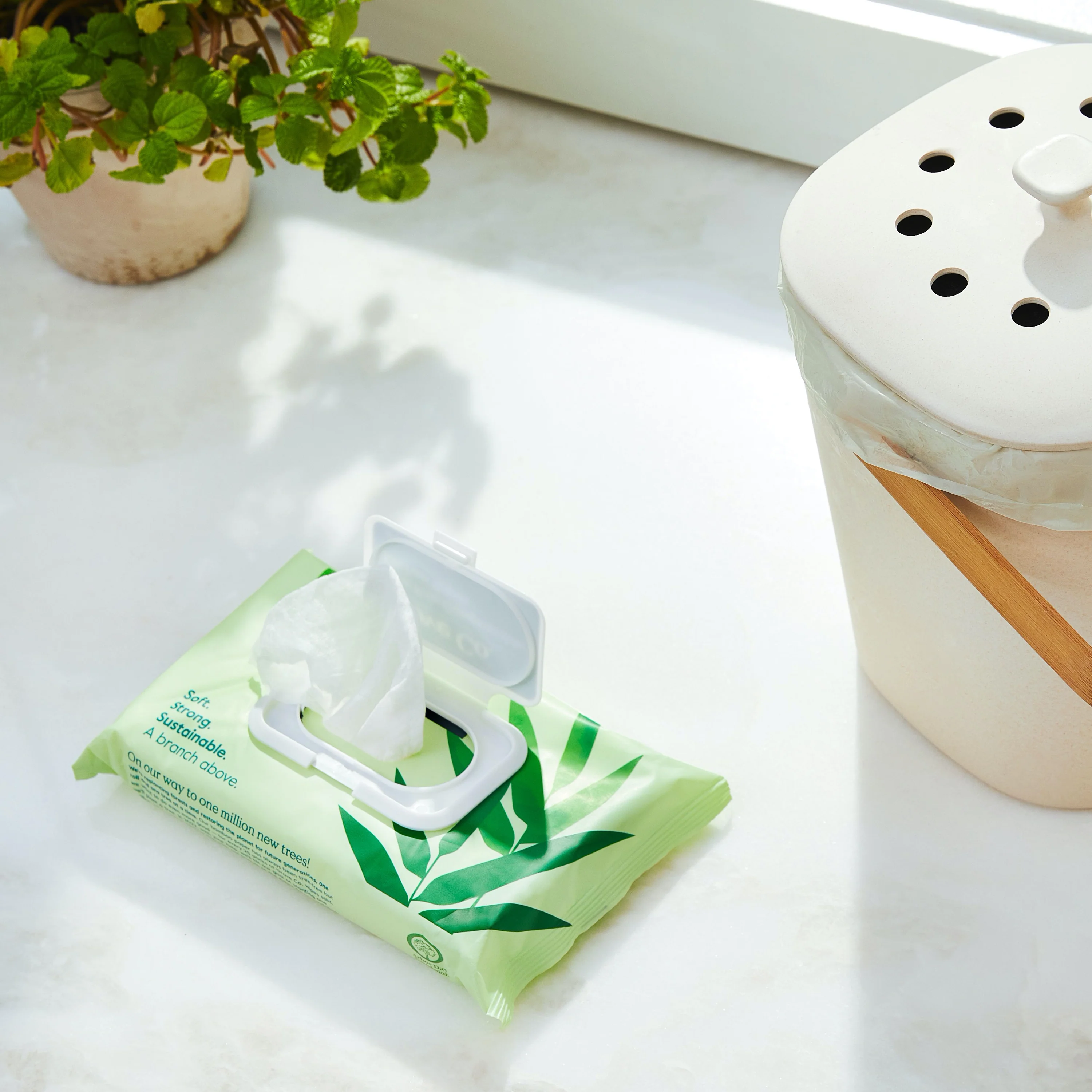Bamboo Compostable Kitchen Wipes, 40 wipes per pouch - Image 5