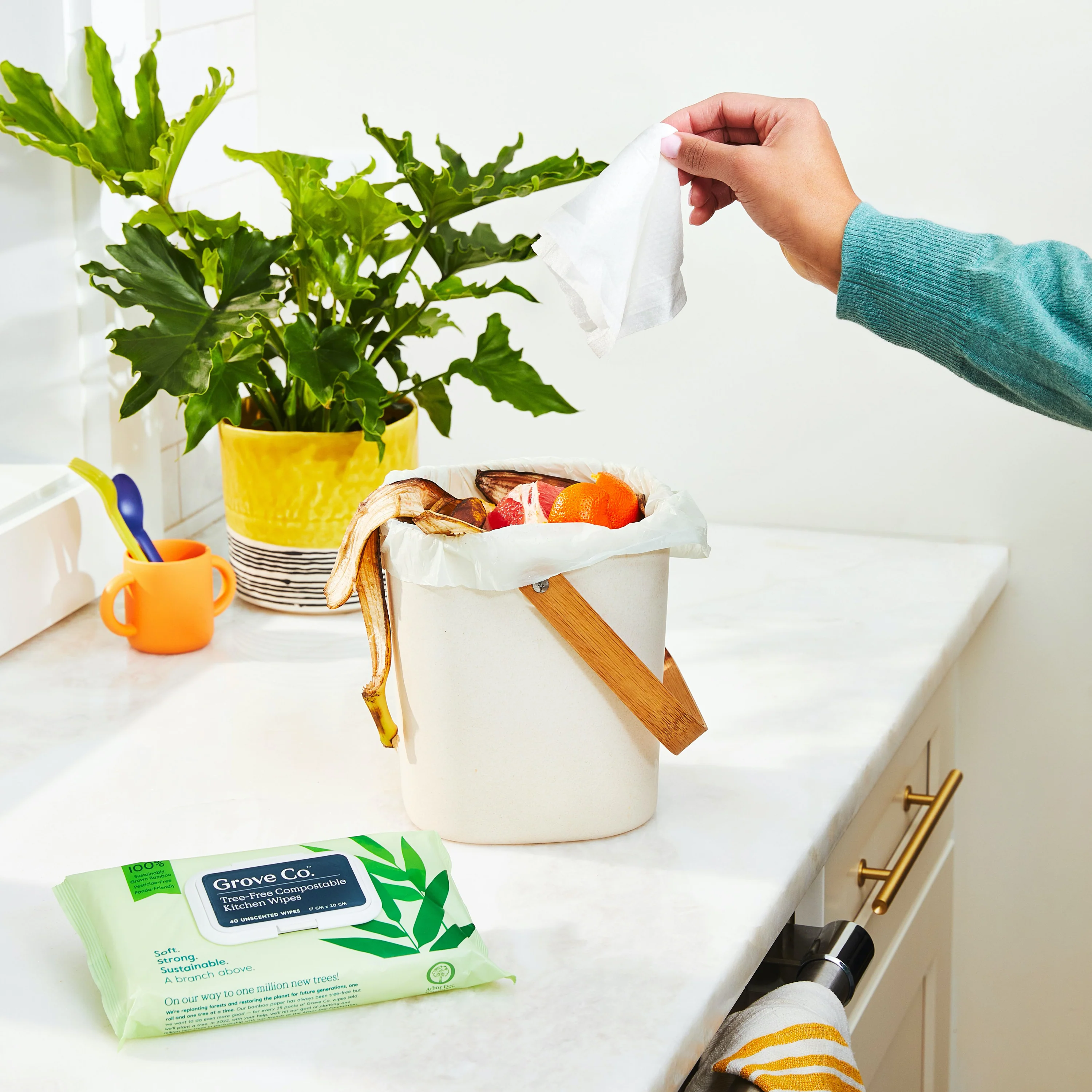Bamboo Compostable Kitchen Wipes, 40 wipes per pouch - Image 7