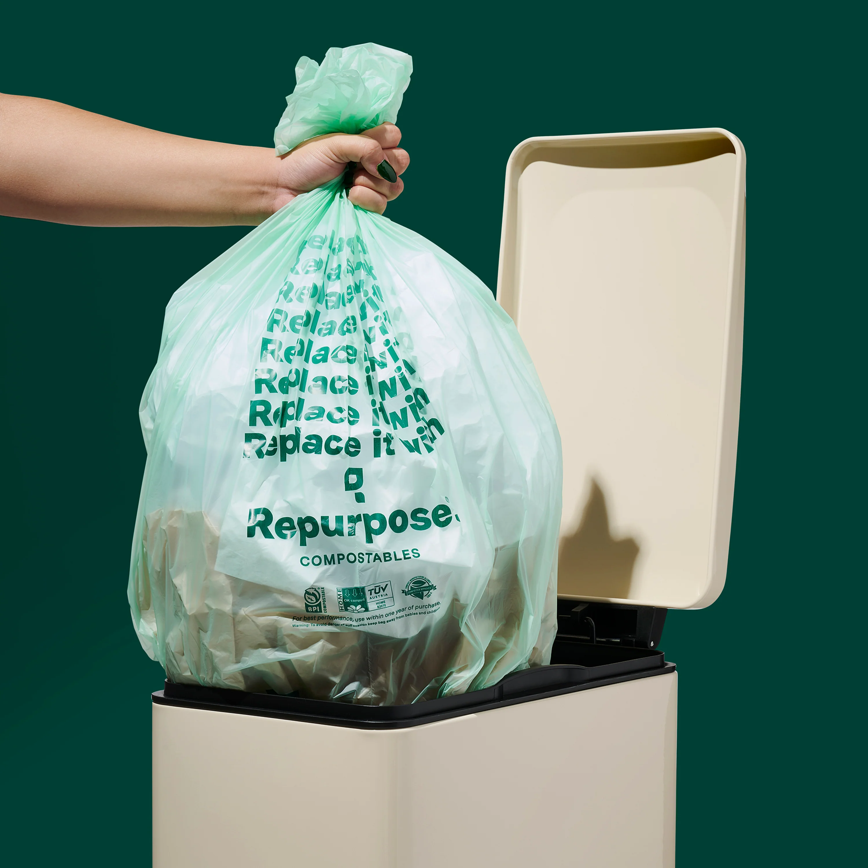 Compostable 13-Gal Tall Kitchen Bags, Lavender Scented - Image 5