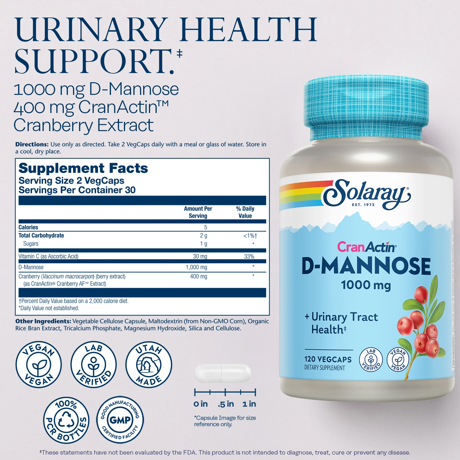 CranActin® D-Mannose, 1000 mg - Image 2