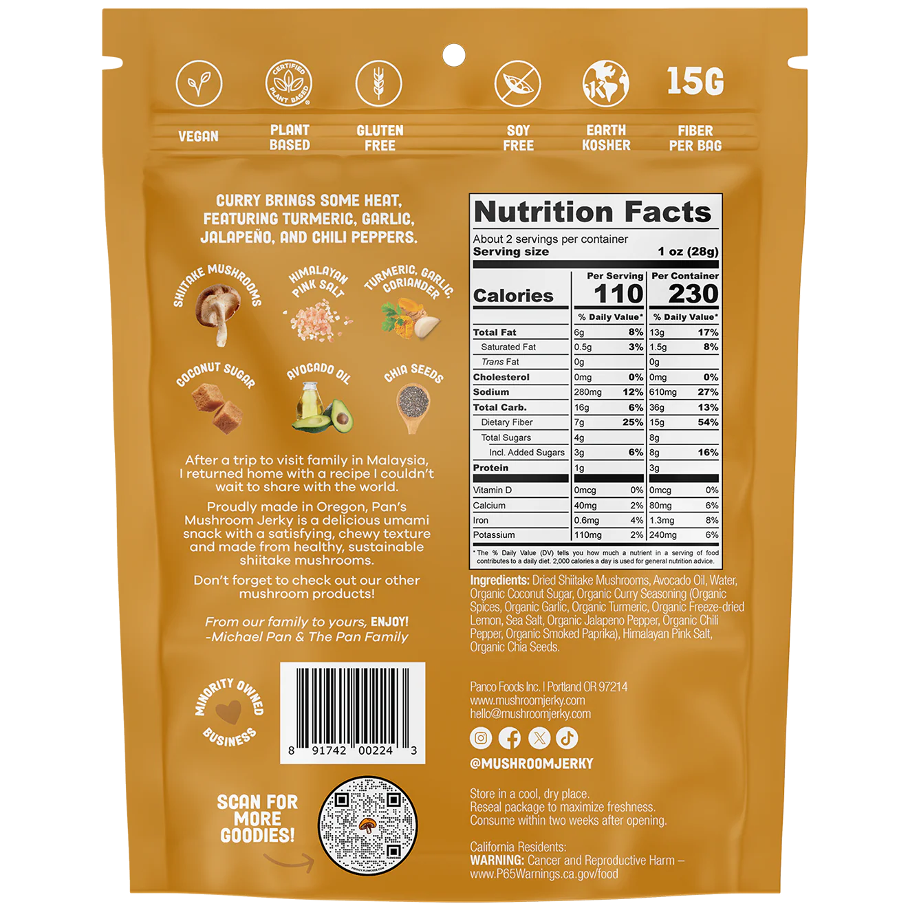Curry Mushroom Jerky - Image 2