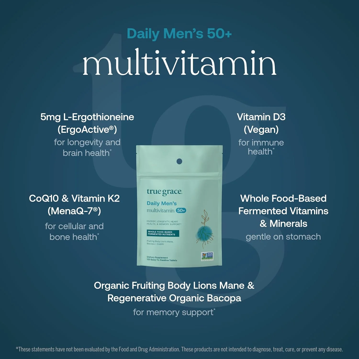 Daily Men’s 50+ Multivitamin Tablets - Refill Pouch - Image 9