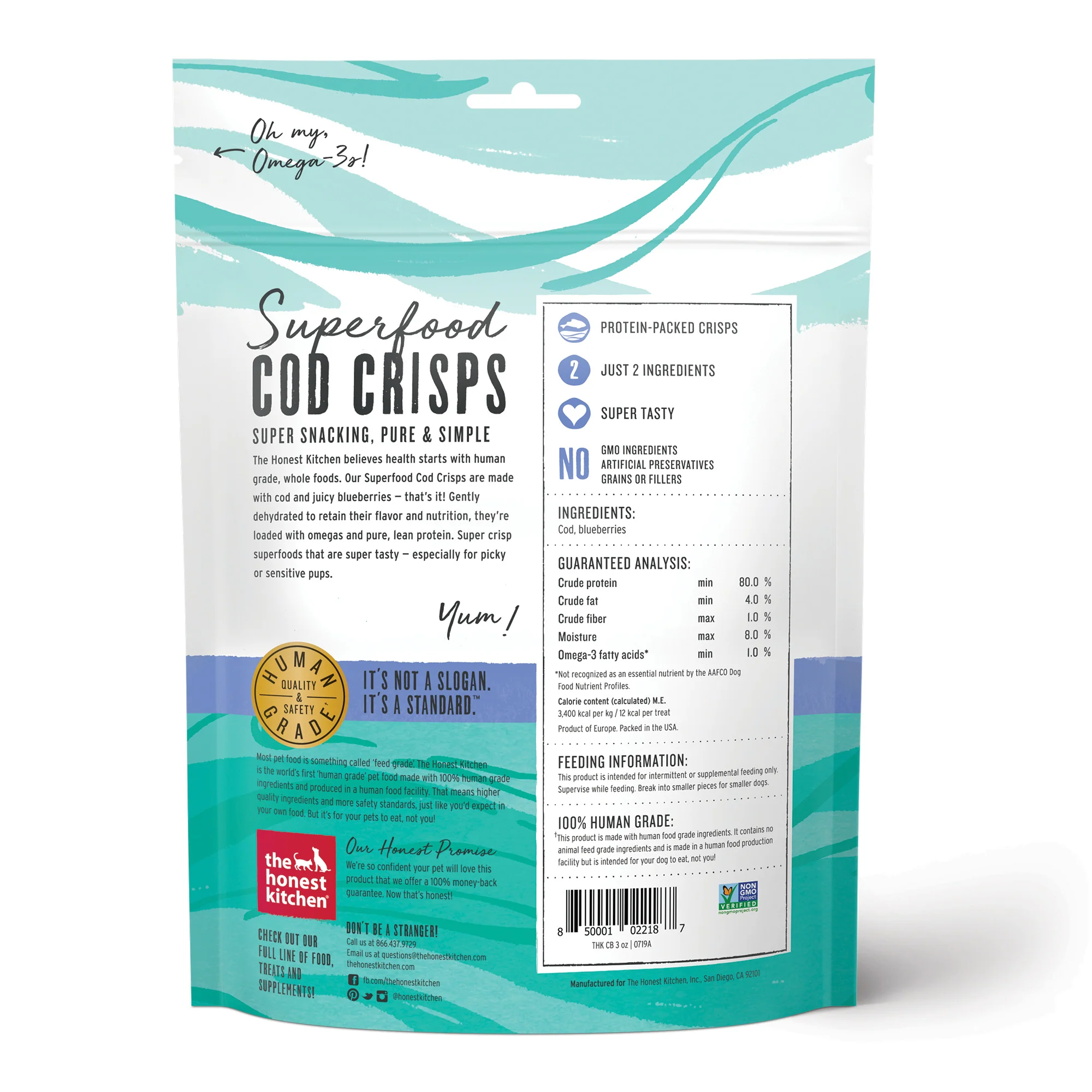 Dog Treat Ocean Chews Crispy Cod Fish Skins Beams - Image 2